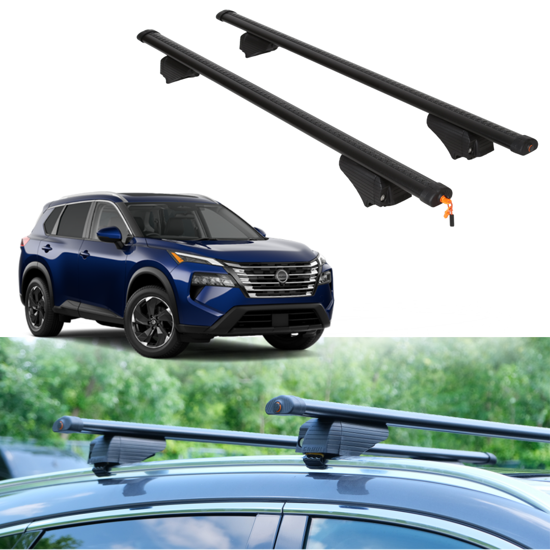 Roof Rack Crossbars for Nissan Rogue 2021-2026 Fits Flush Rails - Black