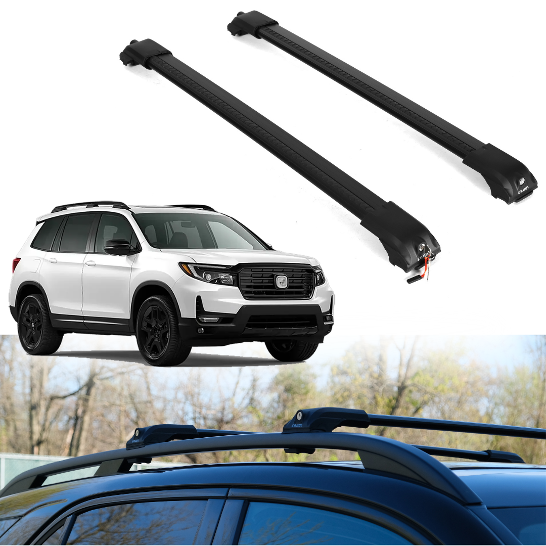 Roof Rack Crossbars for Honda Passport 2019-2025 Fits Raised Rails - Black