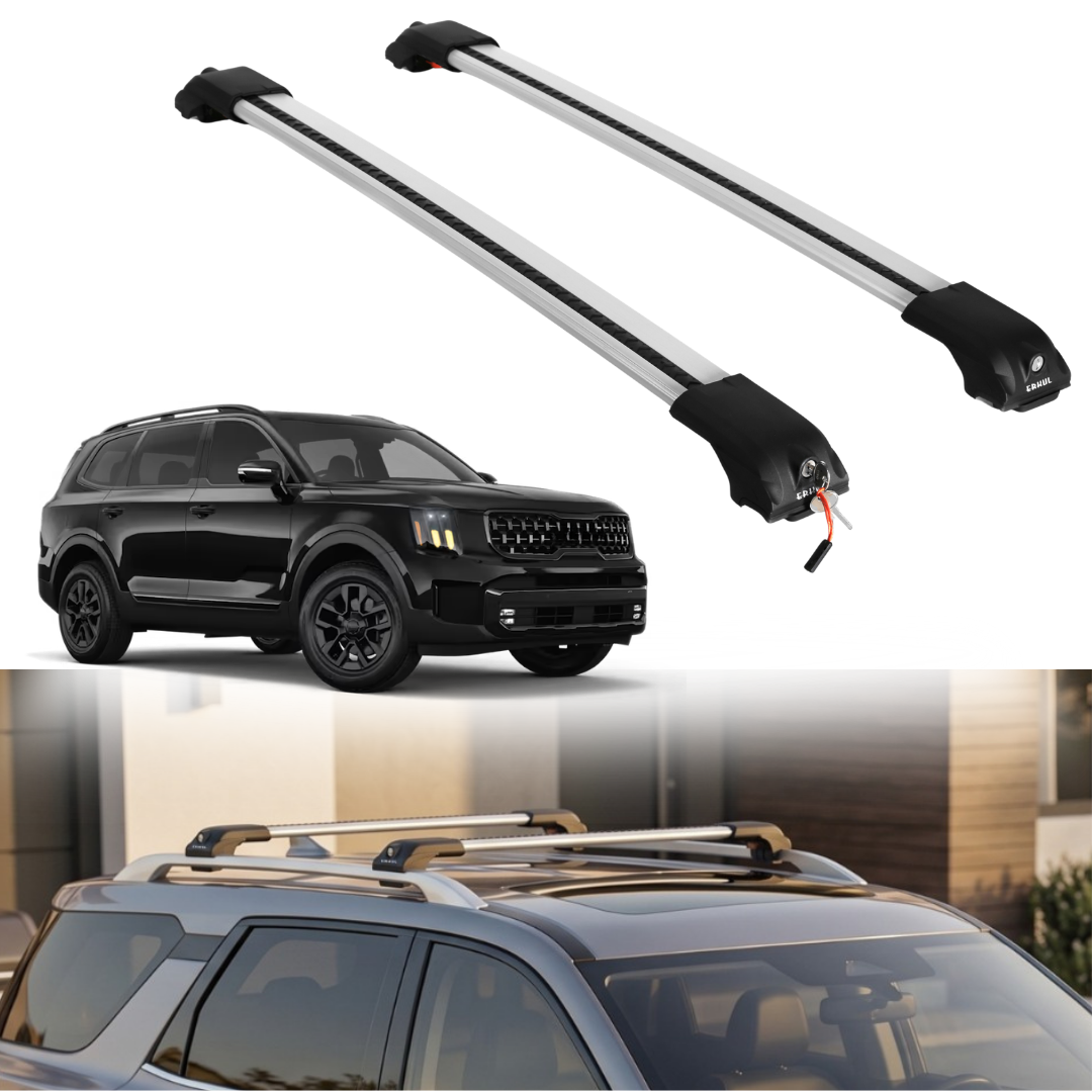 Roof Rack Crossbars for Kia Telluride 2020-2025 Fits Raised Rails - Silver