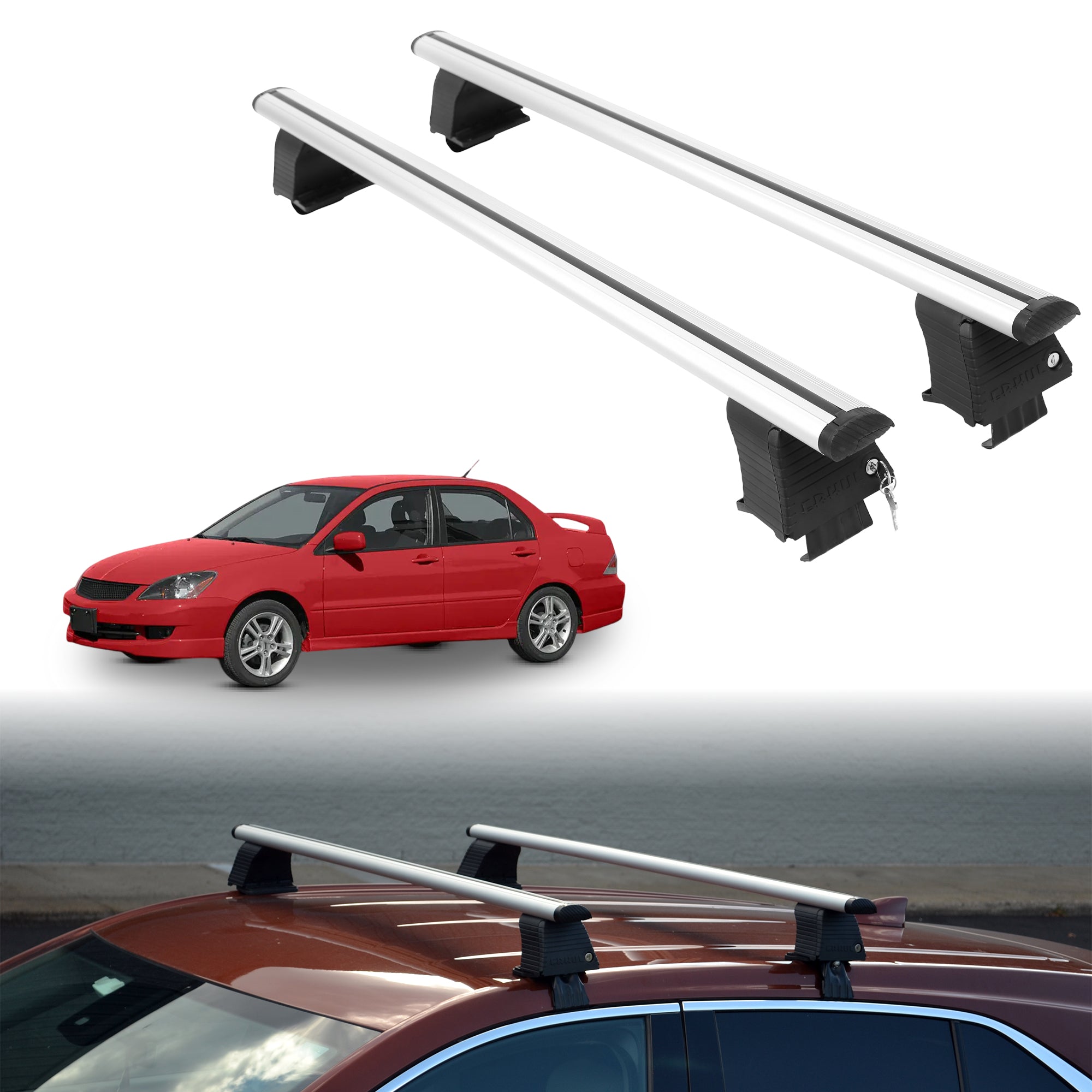ERKUL Roof Rack Crossbars For MITSUBISHI LANCER 2002-2007