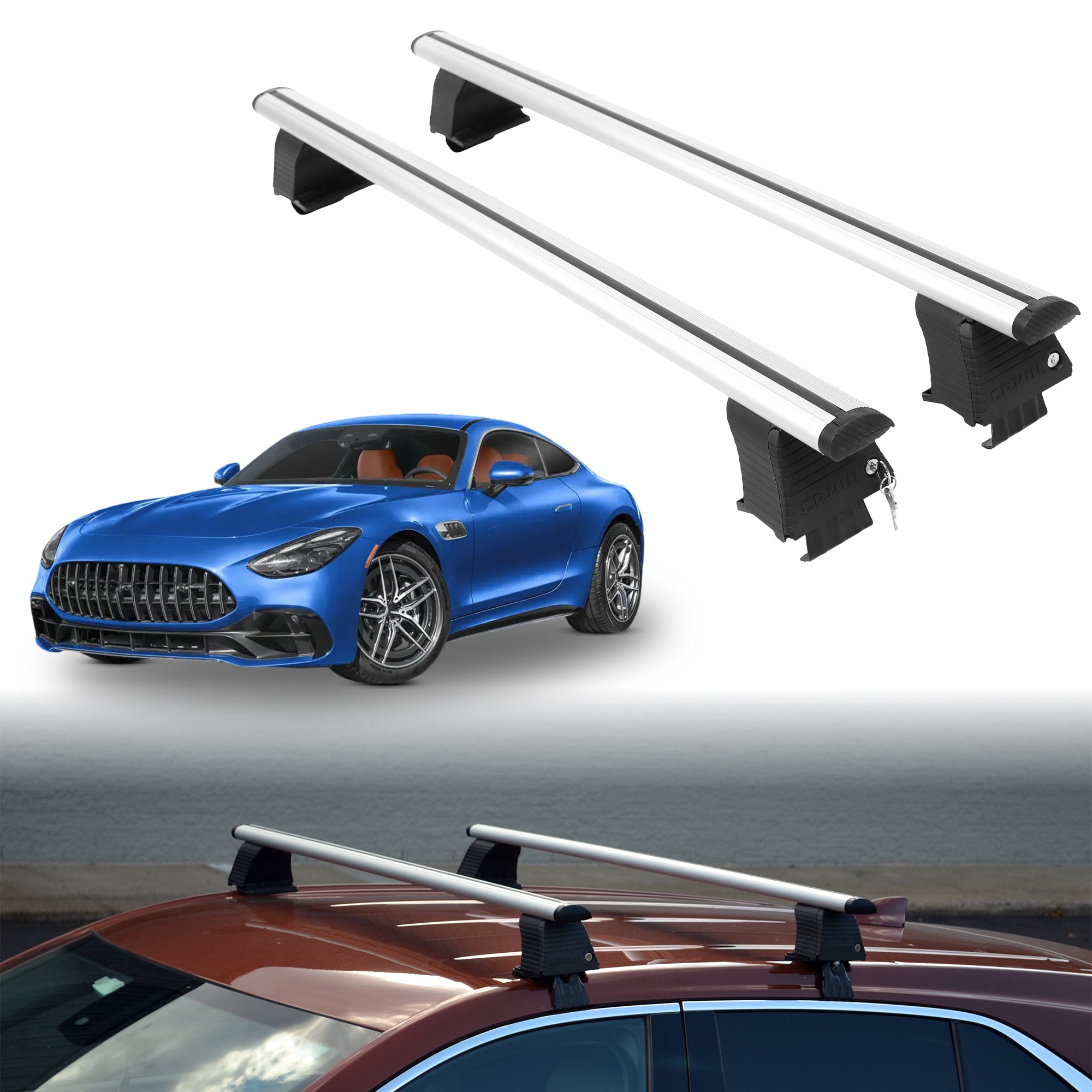 Roof Rack Crossbars for Mercedes-Benz AMG GT 43 2021-2026 - Silver
