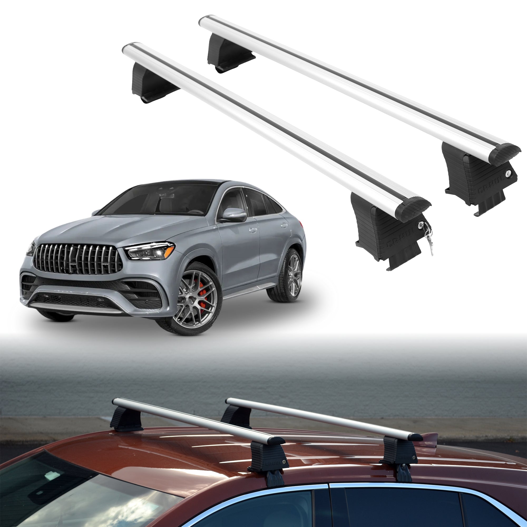Roof Rack Crossbars for Mercedes-Benz AMG GLE 63 2021-2026 - Silver