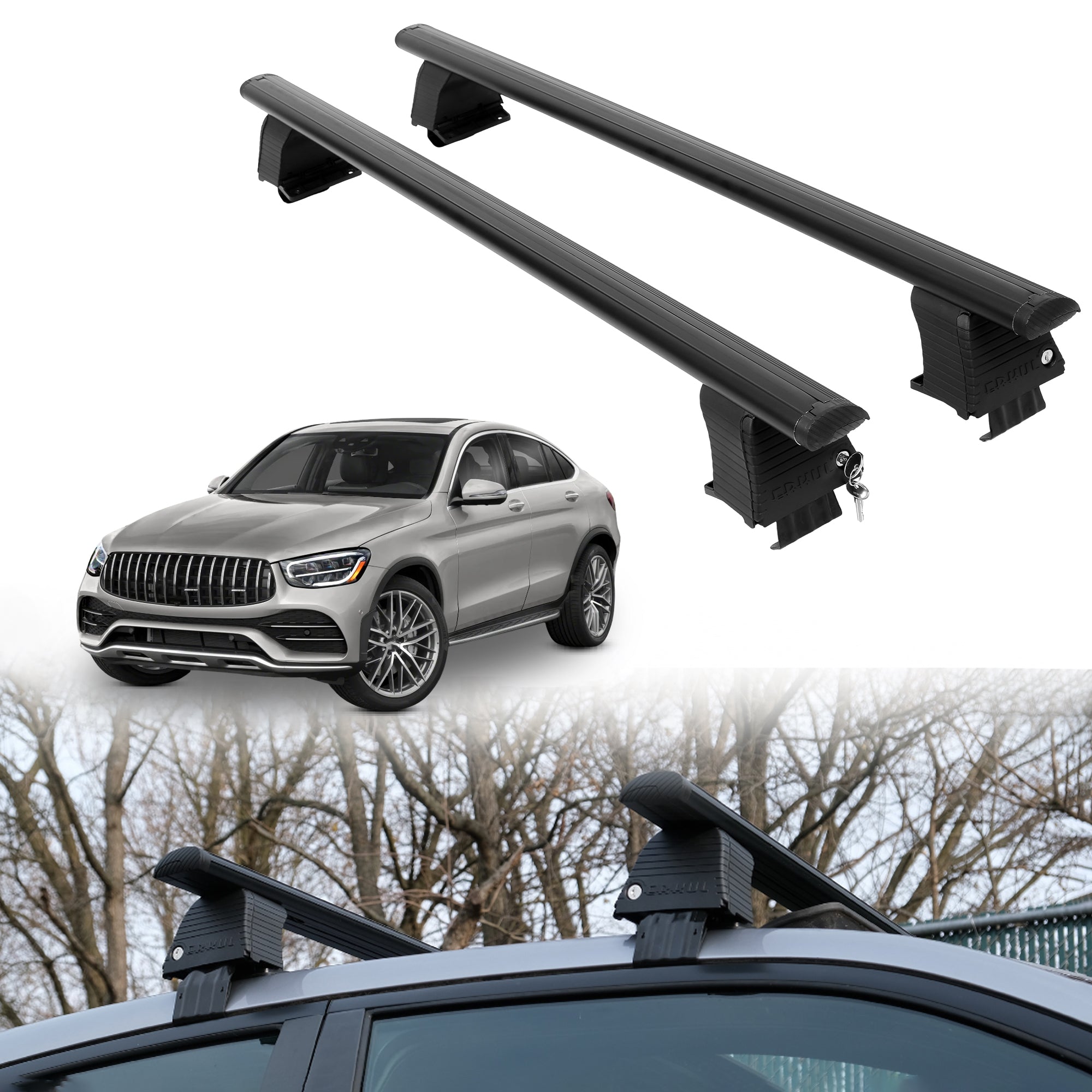 ERKUL Roof Rack Crossbars For MERCEDES AMG GLC 2016-2023