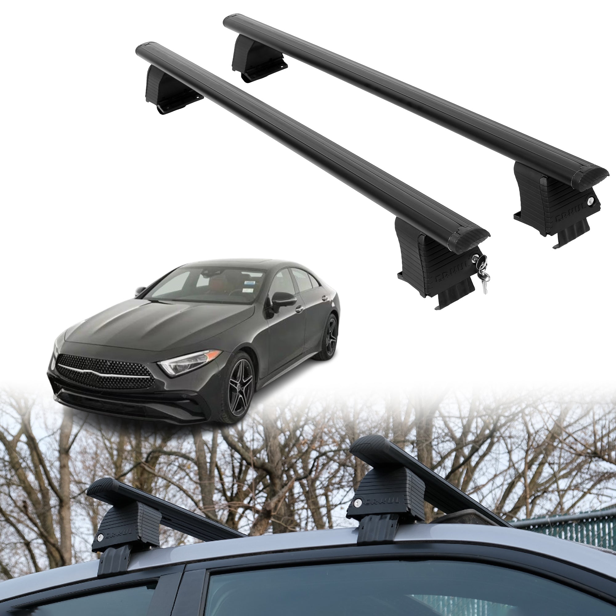 Roof Rack Crossbars for Mercedes-Benz AMG CLS 2019-2023 - Black