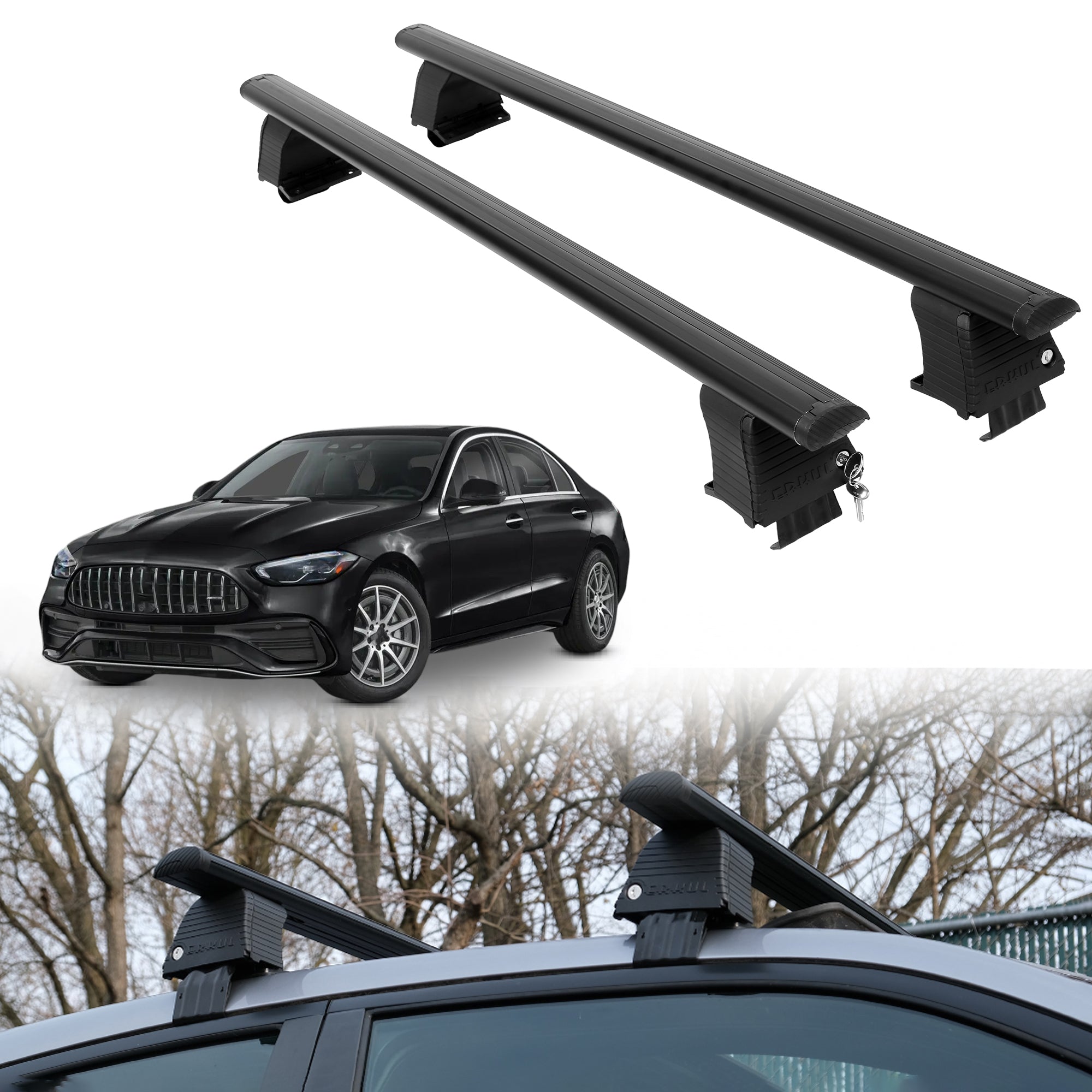 ERKUL Roof Rack Crossbars For MERCEDES AMG C 43 2023-2026