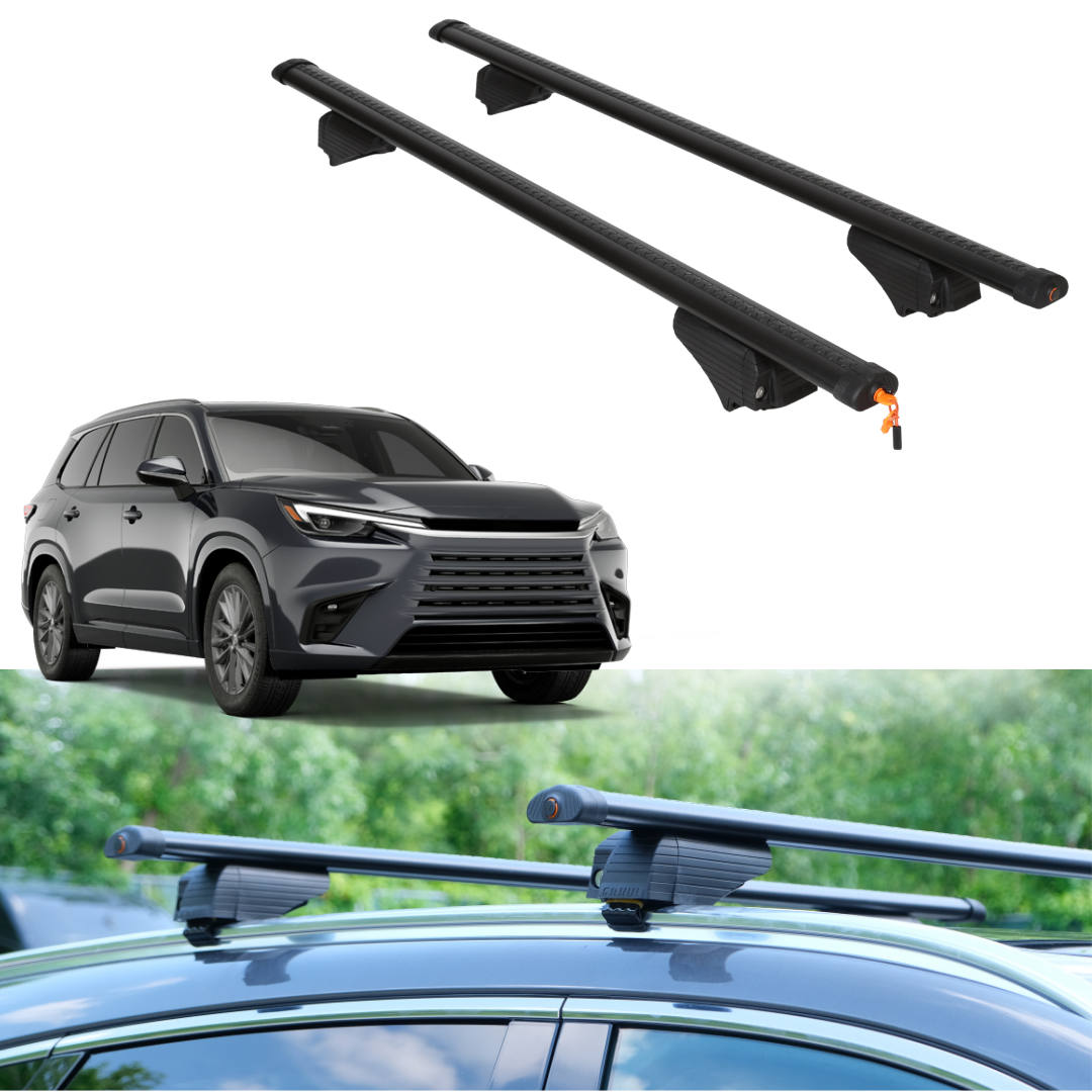 Roof Rack Crossbars for Lexus TX 2024-2026 Fits Flush Rails - Black