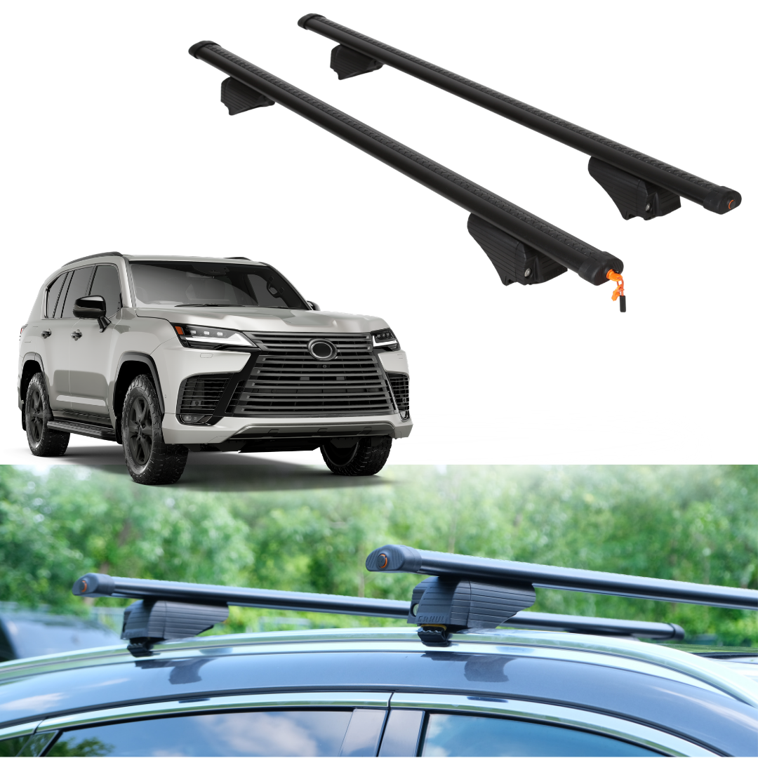Roof Rack Crossbars for Lexus LX 700h 2025-2026 Fits Flush Rails - Black