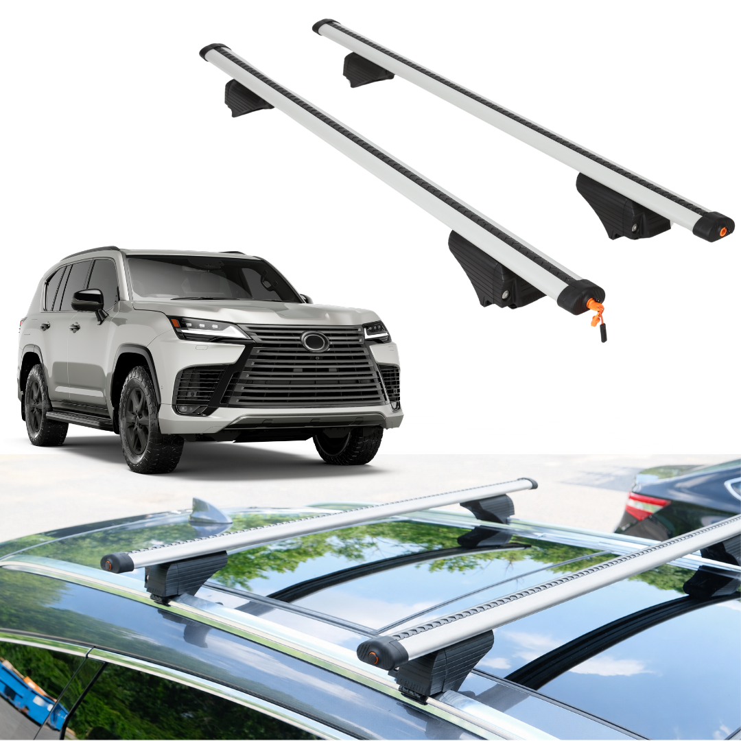 Roof Rack Crossbars for Lexus LX 700h 2025-2026 Fits Flush Rails - Silver