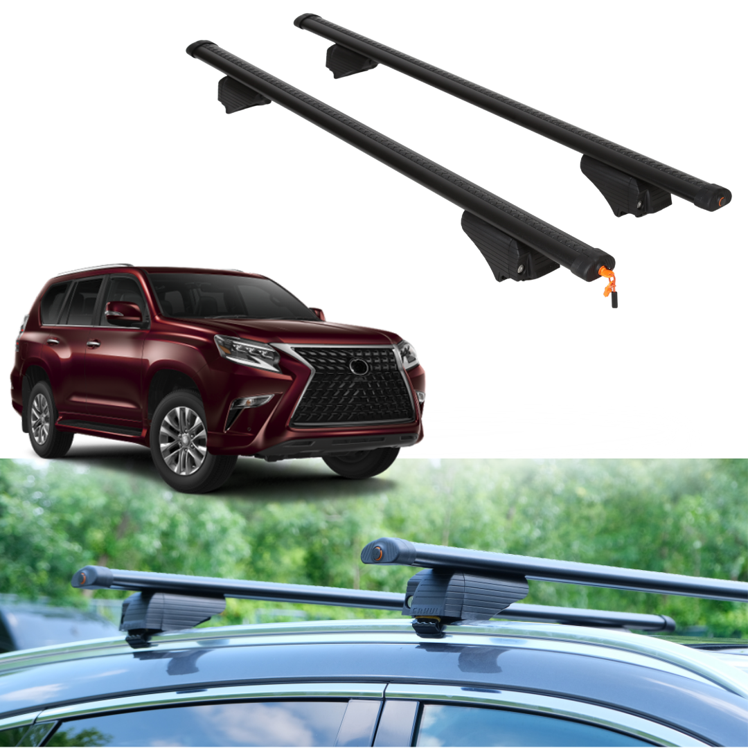Roof Rack Crossbars for Lexus GX 460 2010-2023 Fits Flush Rails - Black