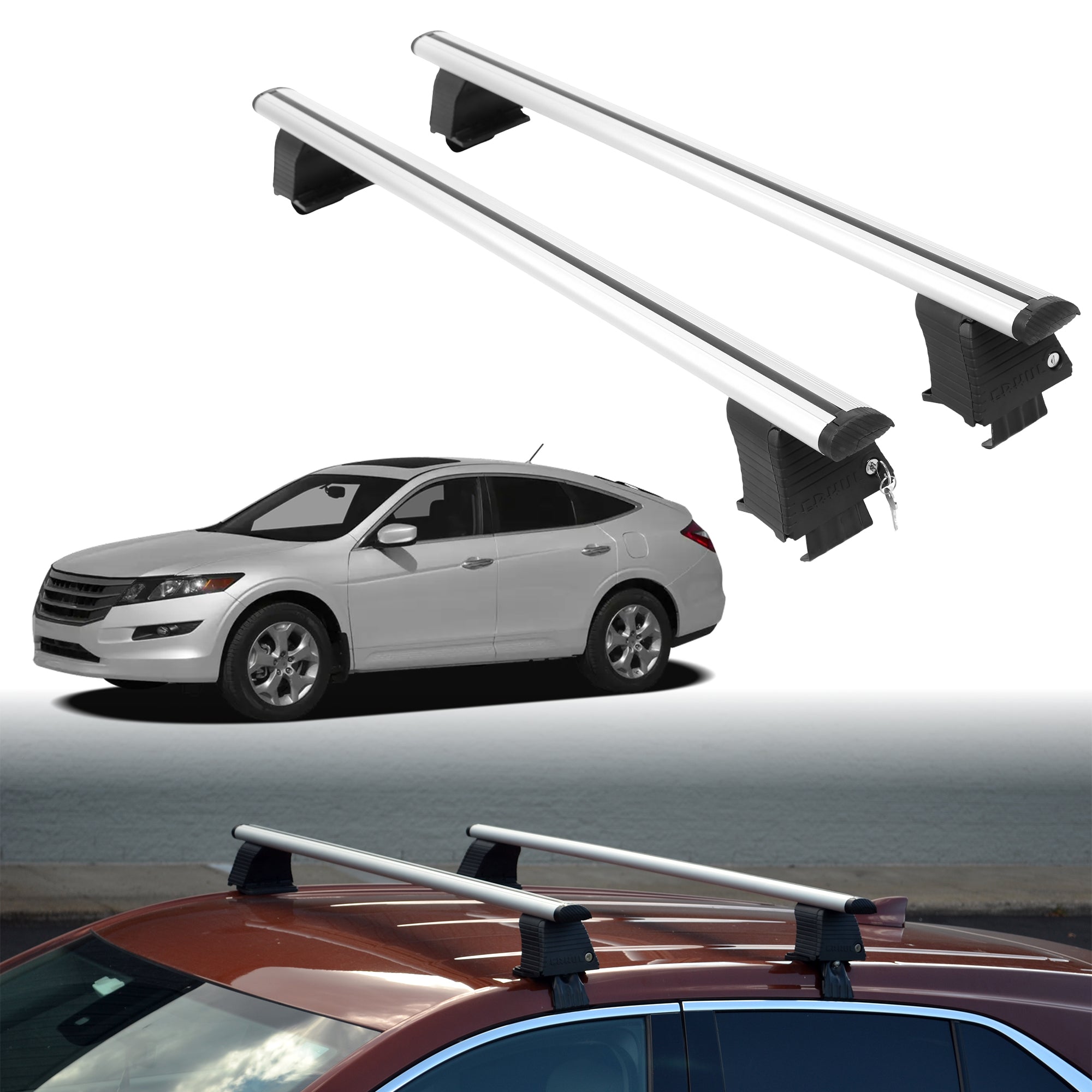 Roof Rack Crossbars for Honda Accord Crosstour 2010-2015 - Silver