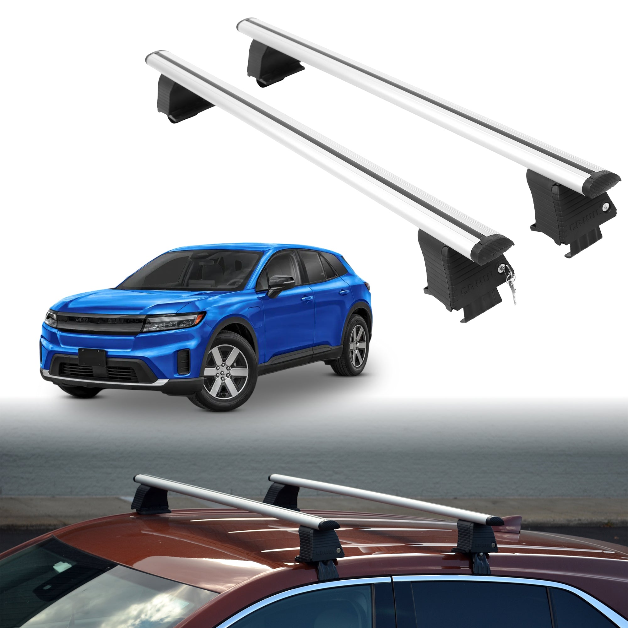 Roof Rack Crossbars for Honda Prologue 2024-2026 Fits Naked Roof - Silver