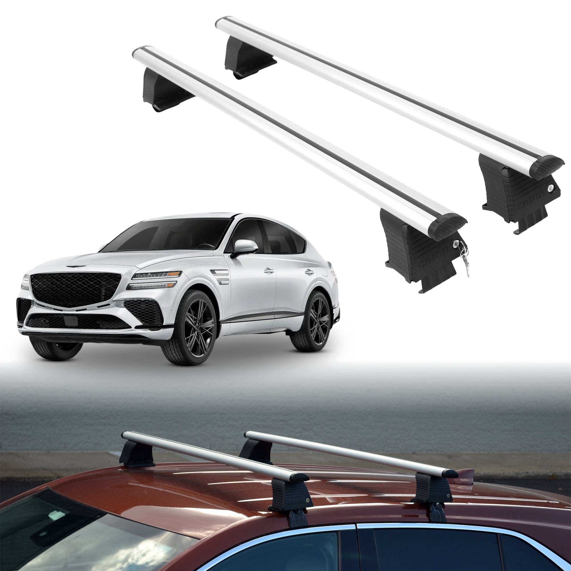 Roof Rack Crossbars for Genesis GV80 Coupe 2025-2026 - Silver