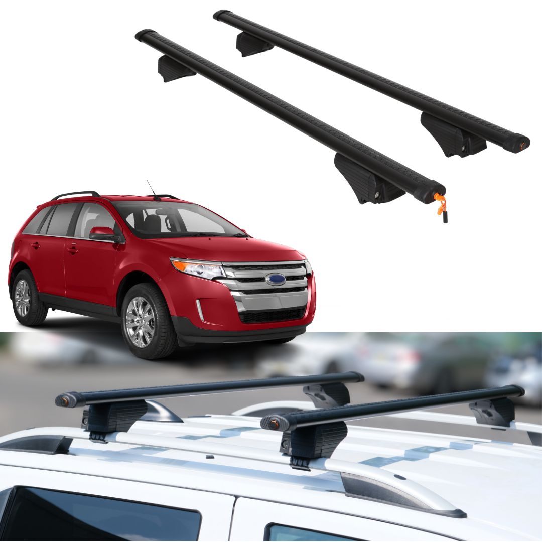 Roof Rack Crossbars for Ford Edge 2007-2014 Fits Raised Rails - Black