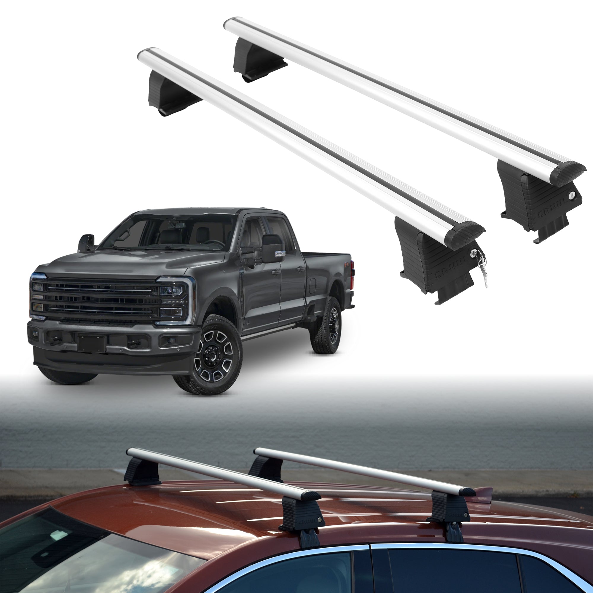ERKUL Roof Rack Crossbars For FORD F-350 2023-2026