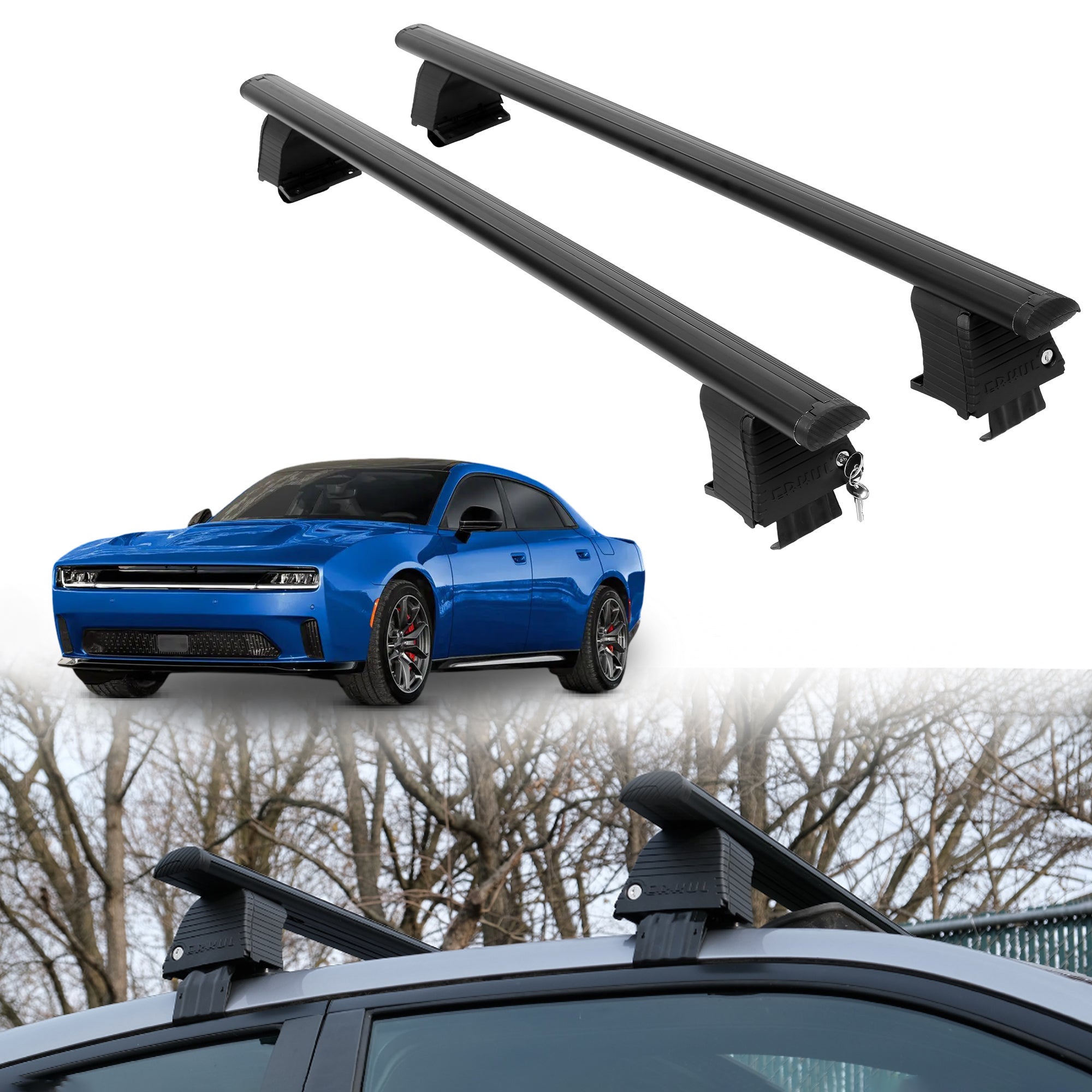 Roof Rack Crossbars for Dodge Charger Daytona 2024-2026 - Black