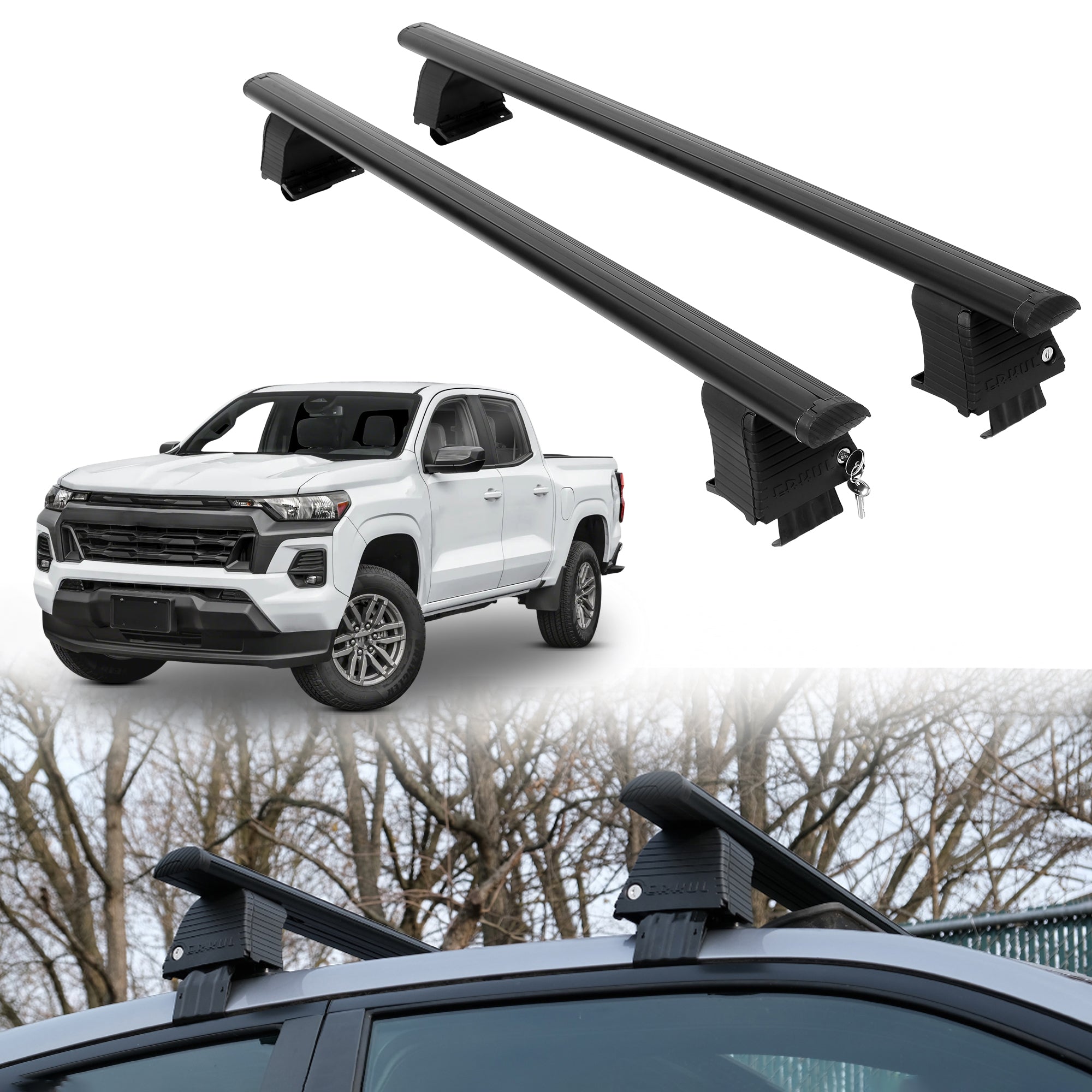 Roof Rack Crossbars for Chevrolet Colorado 2023-2026 - Black