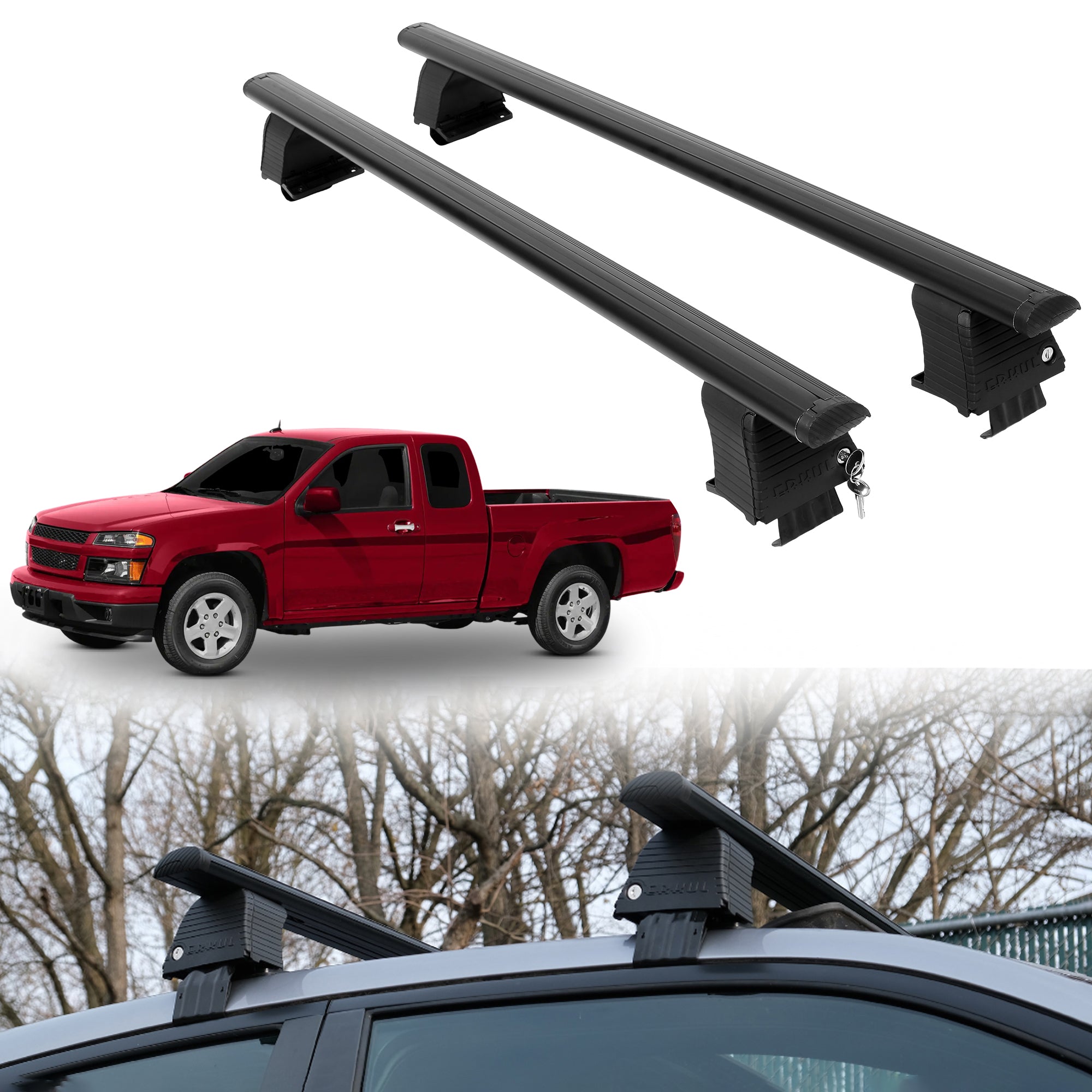 Roof Rack Crossbars for Chevrolet Colorado 2004-2012 - Black