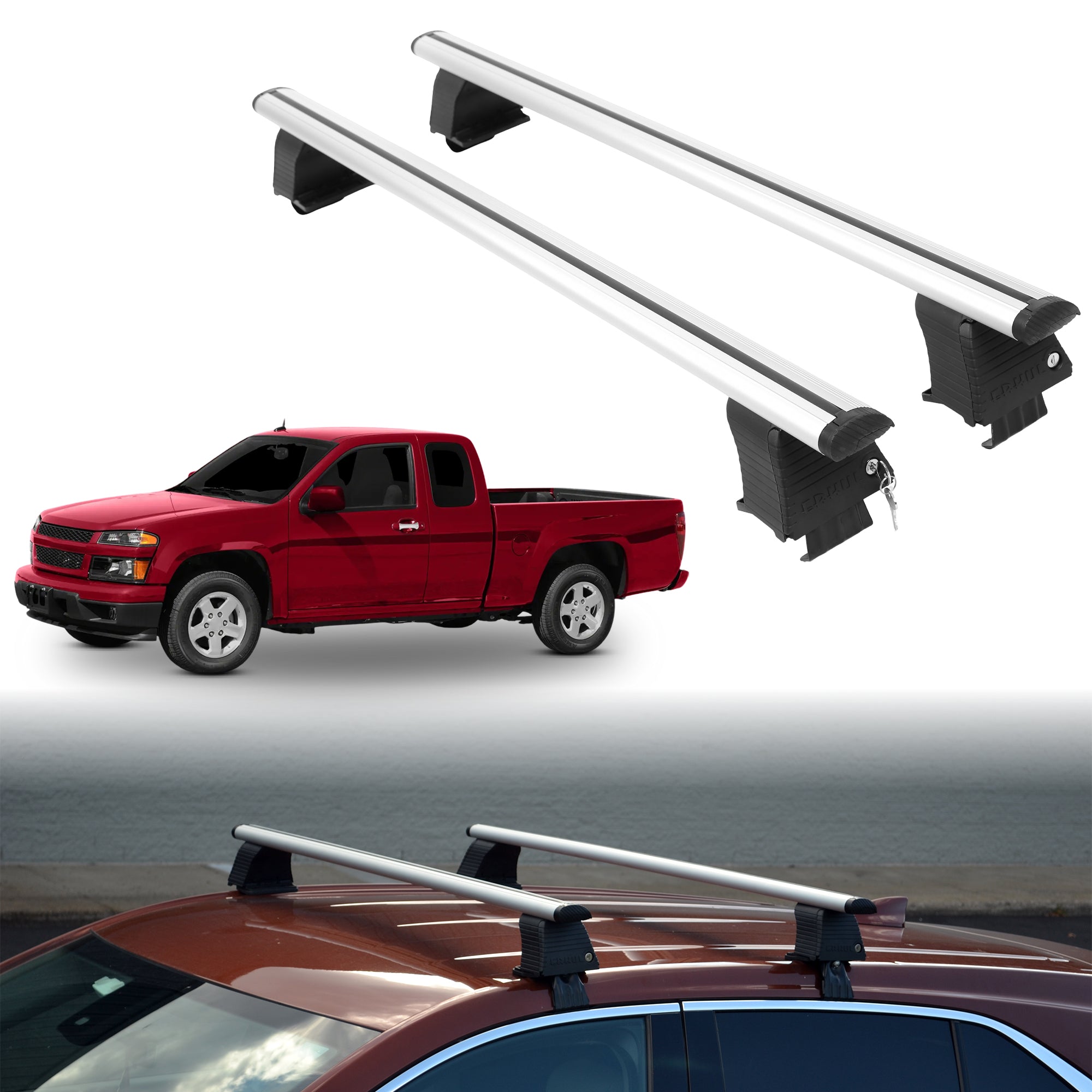 Roof Rack Crossbars for Chevrolet Colorado 2004-2012 - Silver