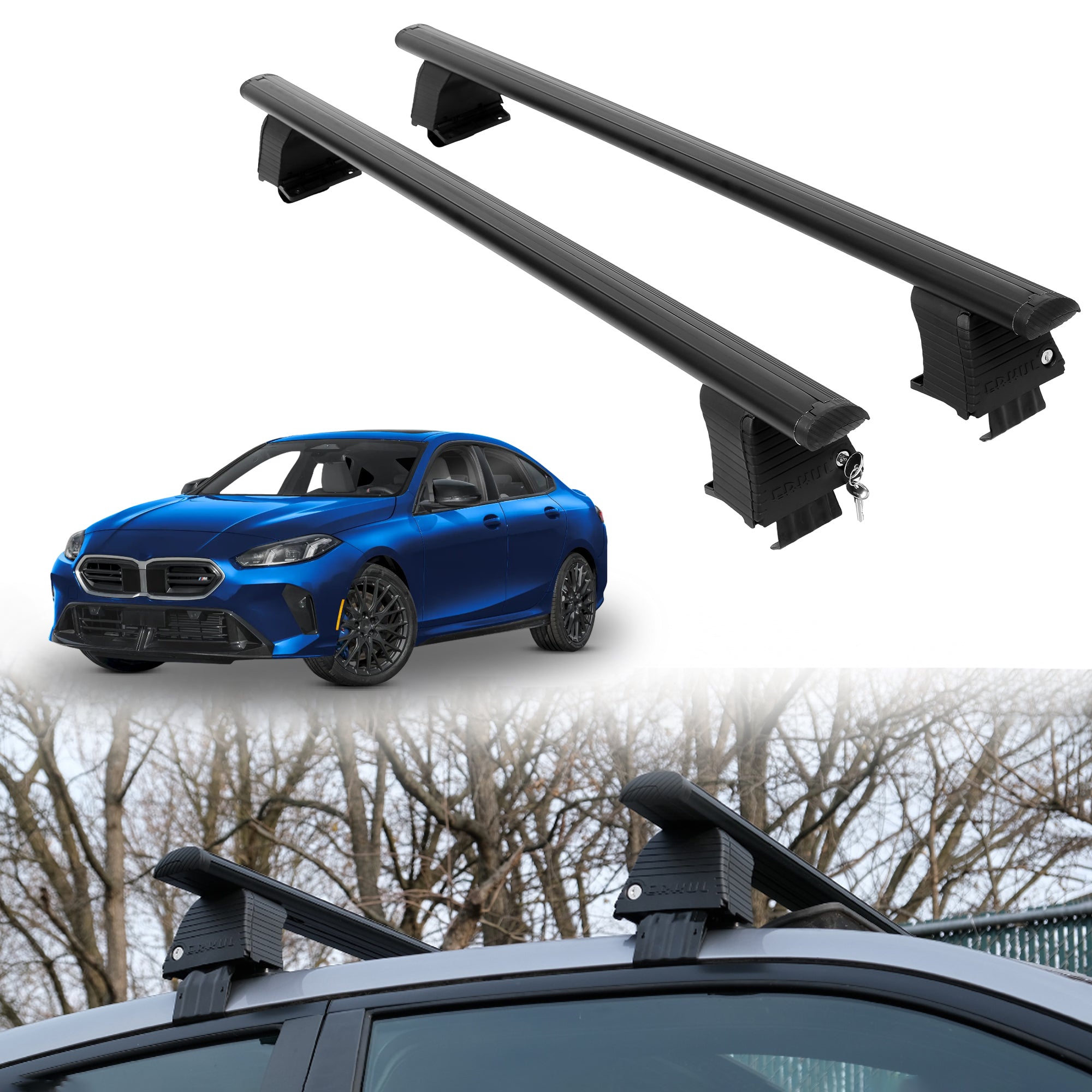 Roof Rack Crossbars for BMW M235 Gran Coupe 2020-2026 - Black