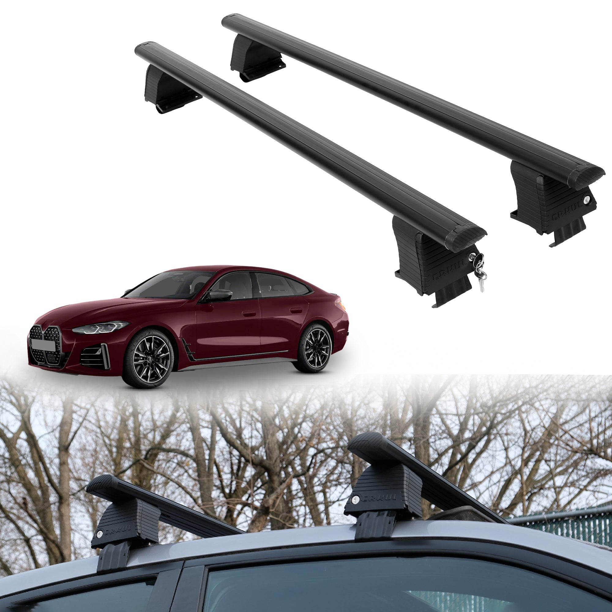 Roof Rack Crossbars for BMW M440 Gran Coupe 2022-2026 - Black