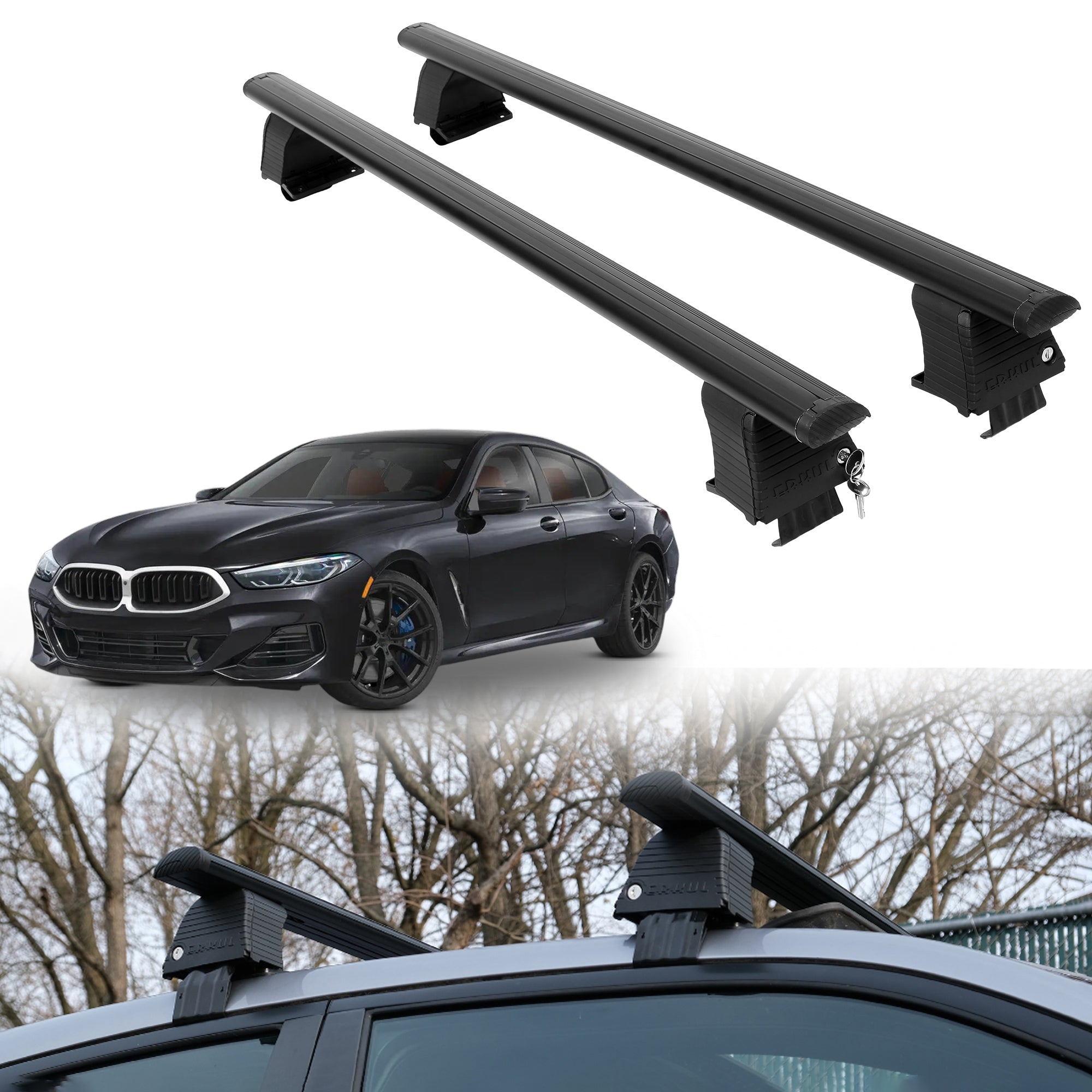 Roof Rack Crossbars for BMW M850 Gran Coupe 2020-2026 - Black