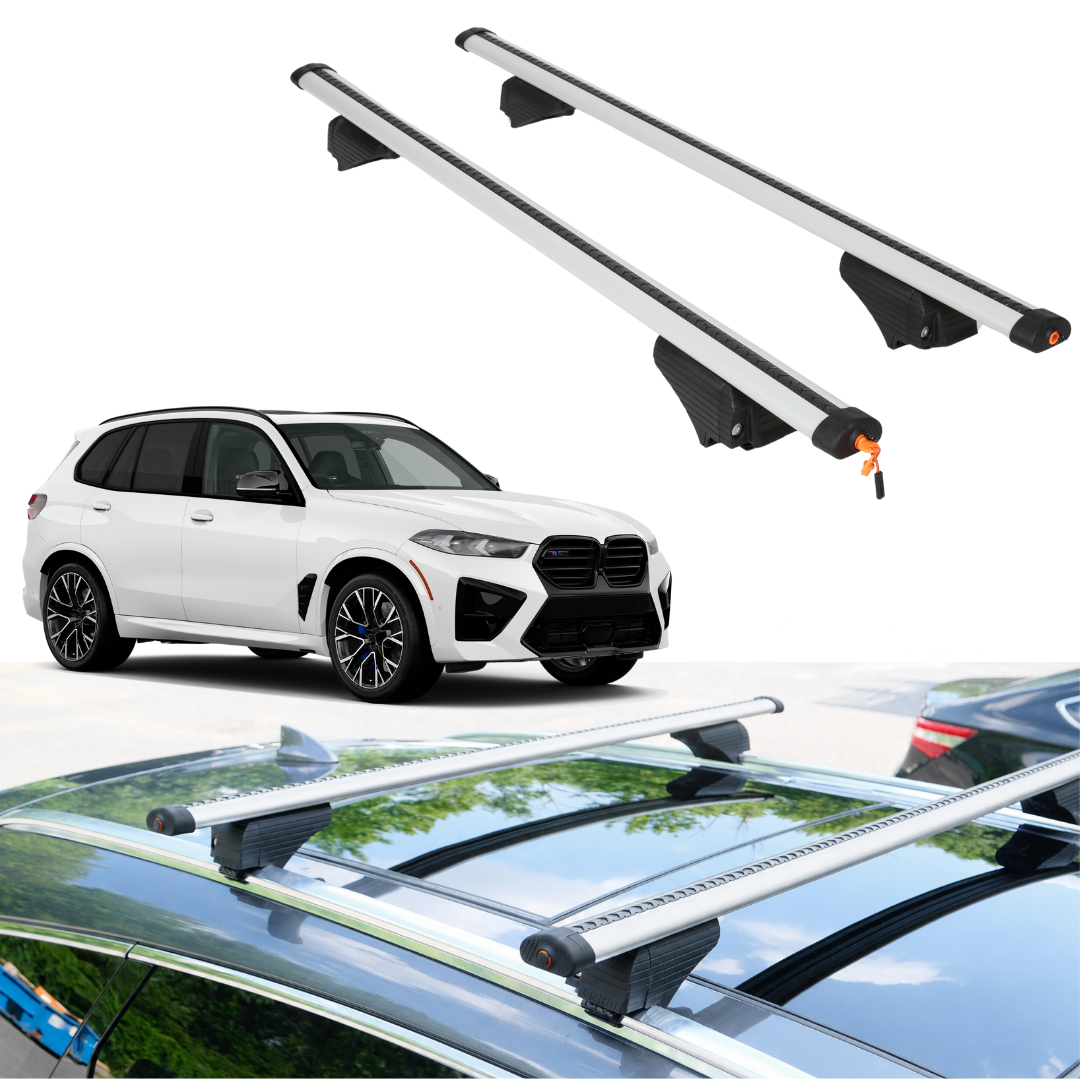 Roof Rack Crossbars for BMW X5 M 2020-2026 Fits Flush Rails - Silver