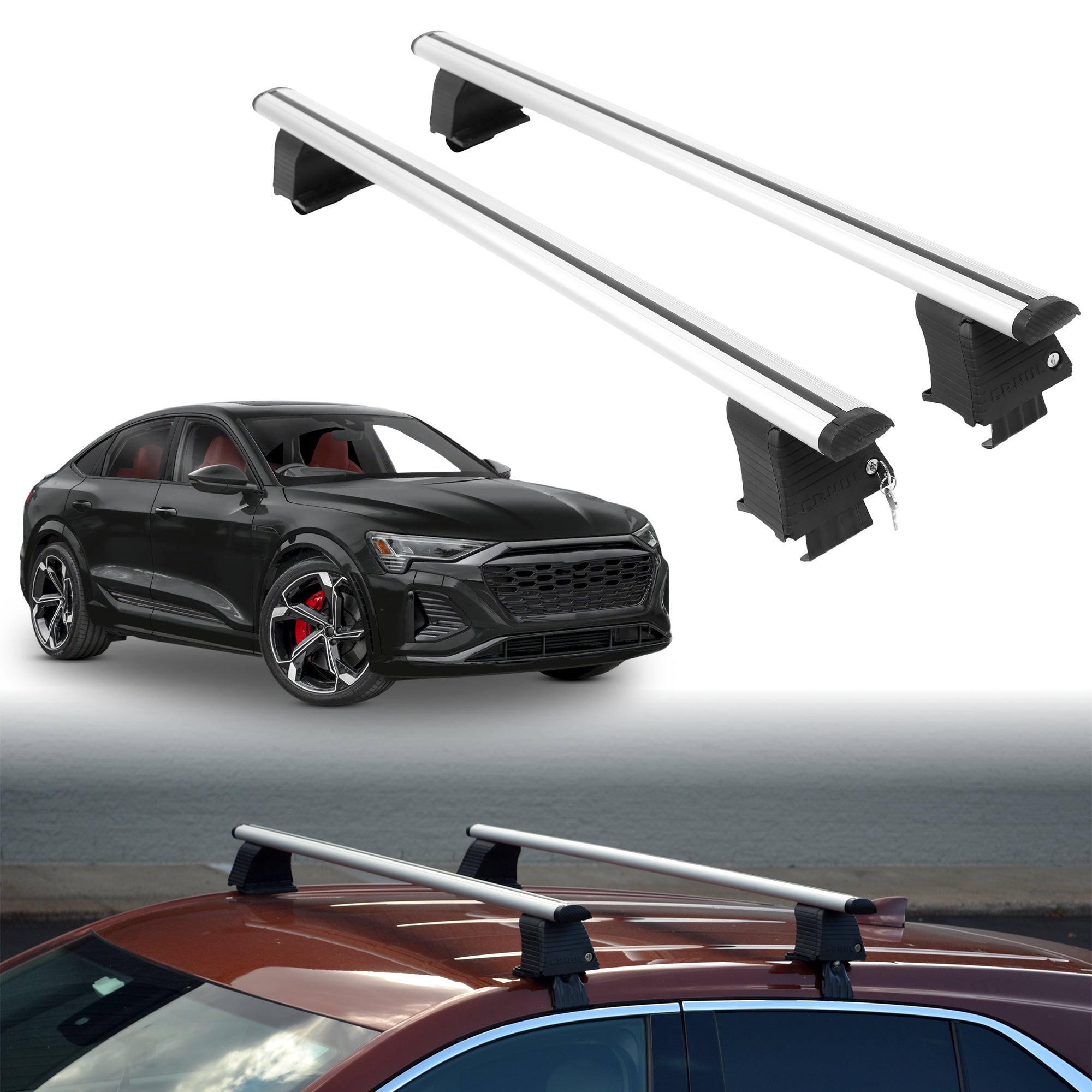 Roof Rack Crossbars for Audi SQ8 e-tron Sportback 2024-2025 - Silver