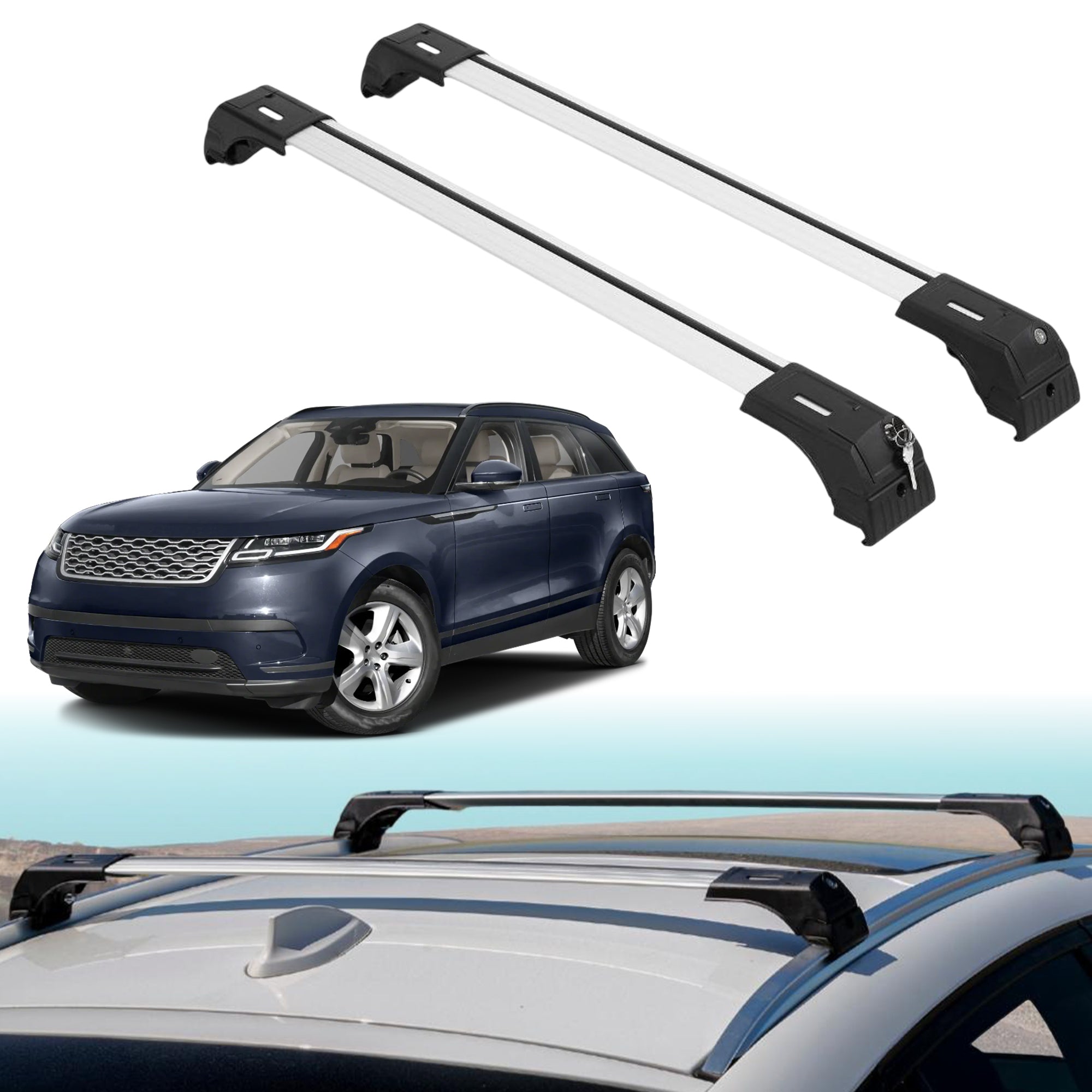 Roof Rack Crossbars for Land Rover Range Rover Velar 2018-2026 - Silver