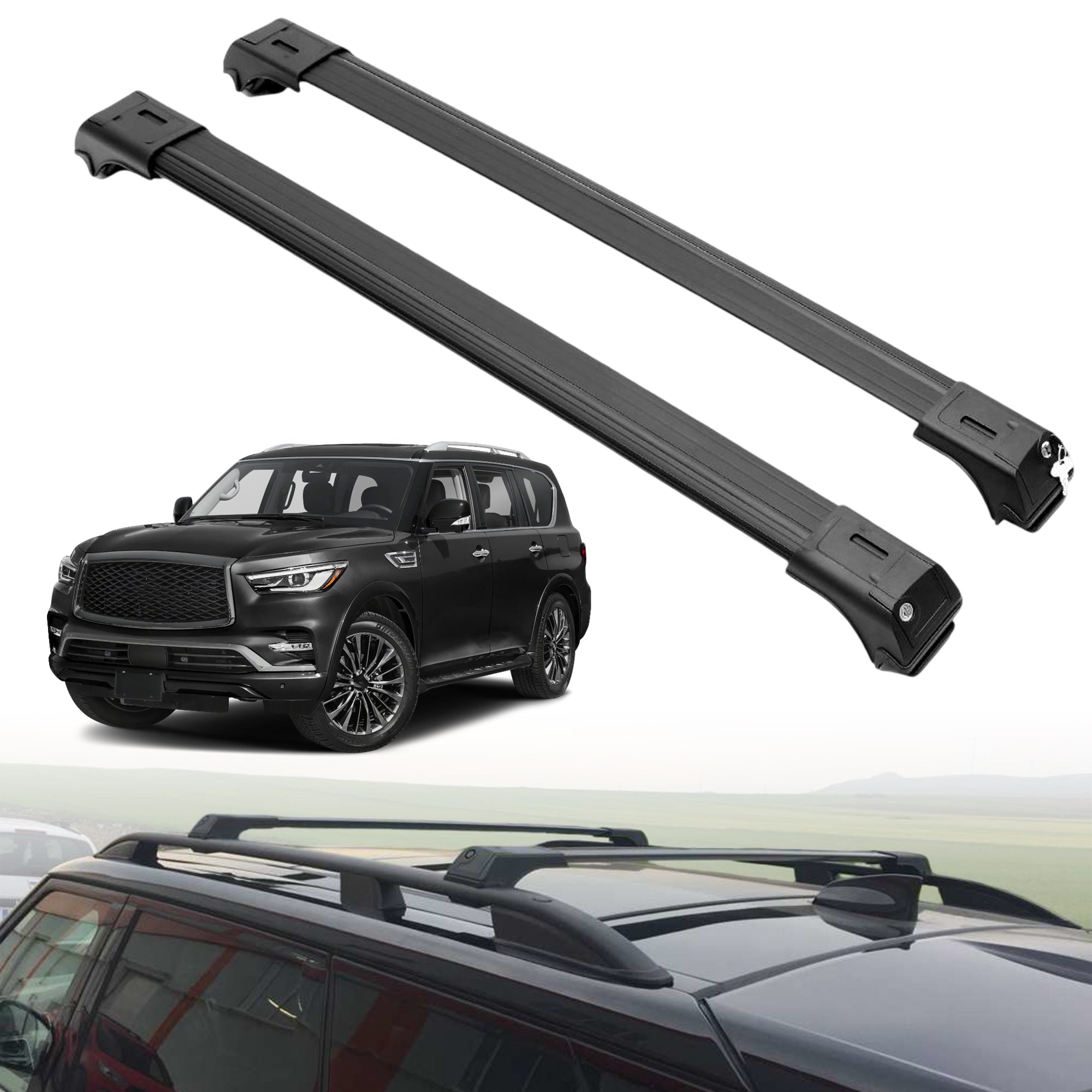 ERKUL Roof Rack Crossbars For INFINITI QX80 2014-2024