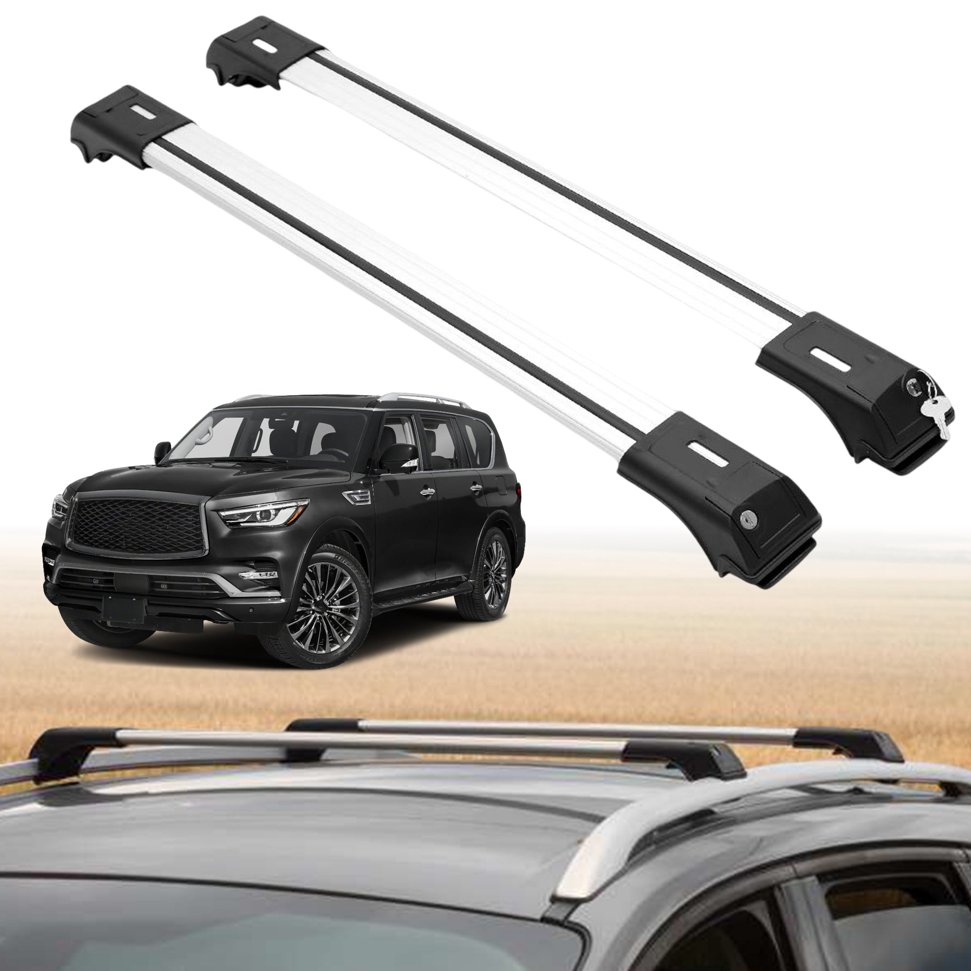 ERKUL Roof Rack Crossbars For INFINITI QX80 2014-2024