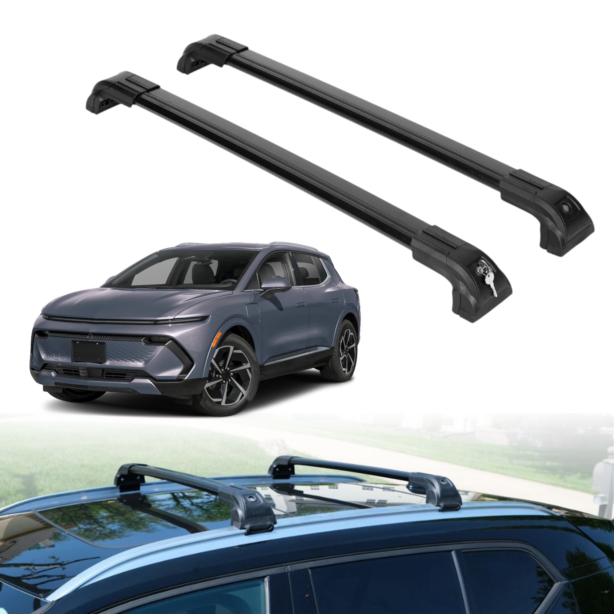 220 lbs Roof Rack Crossbars for Chevrolet Equinox EV 2024-2026 - Black