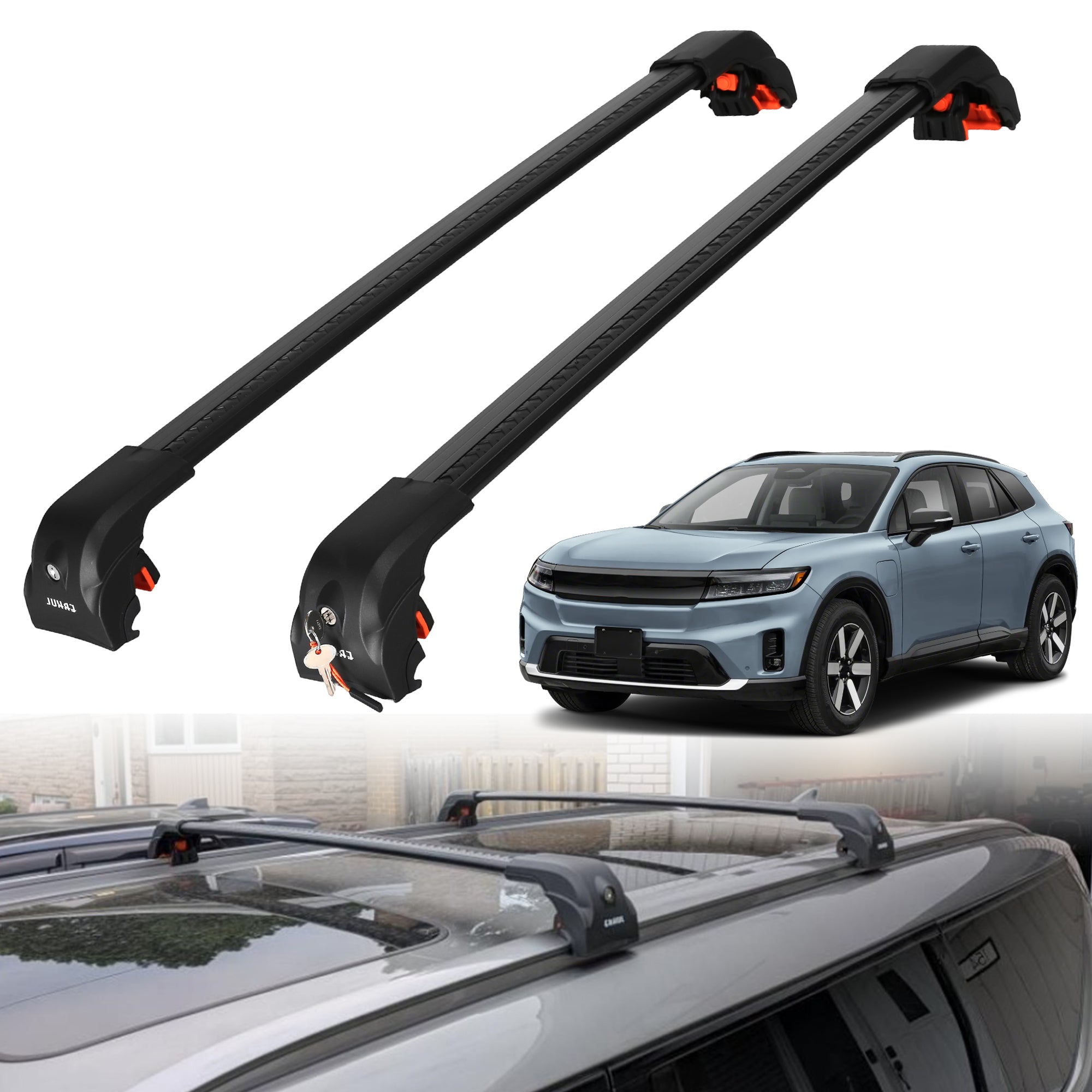 220 lbs Roof Rack Crossbars for Honda Prologue 2024-2026 - Black