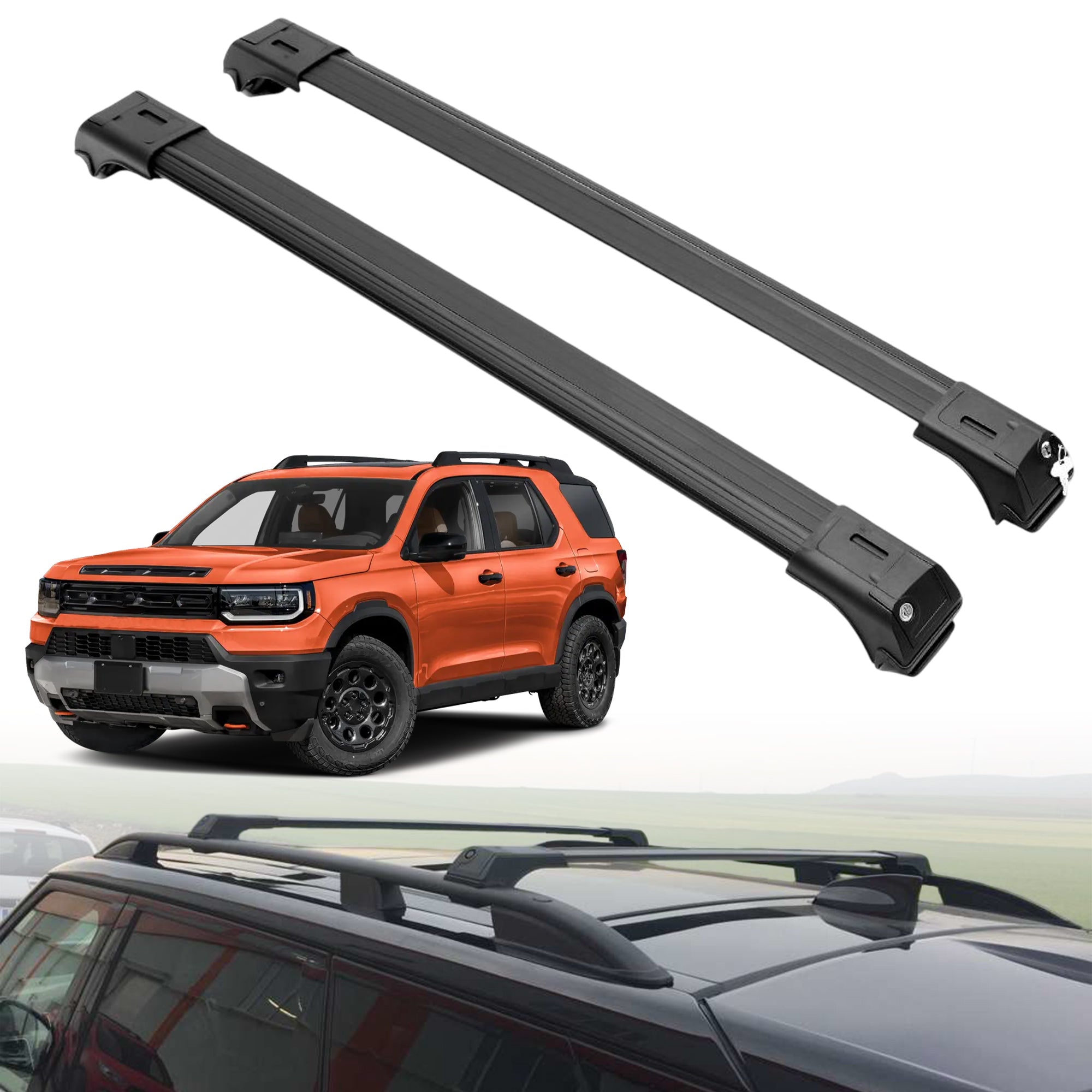 Roof Rack Crossbars for Honda Passport 2026 Fits Raised Rails - Black
