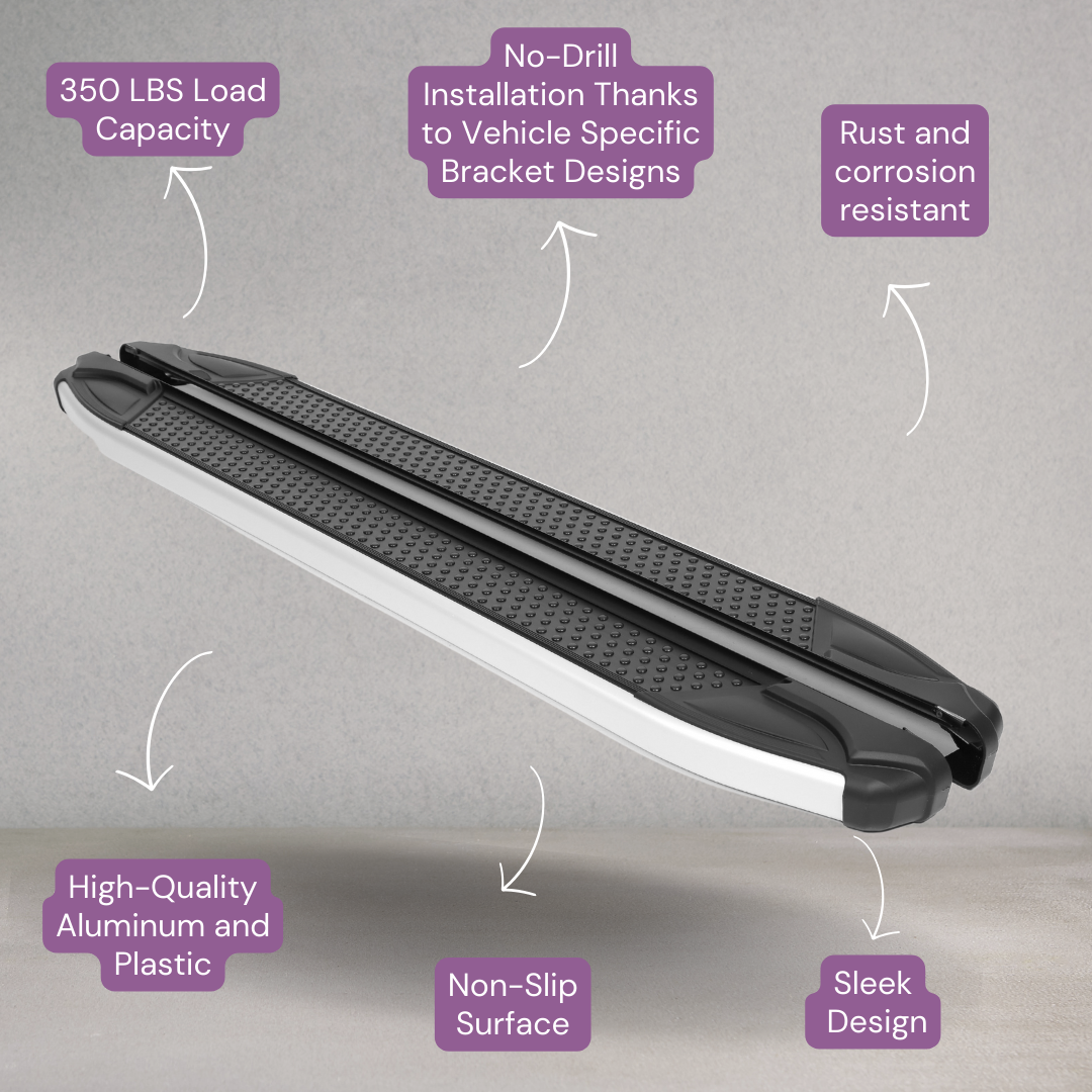Erkul 5.2" Running Boards for Toyota RAV 4 RAV4 2019-2025 - 350 lb Heavy Duty Aluminum Wide Side Steps Nerf Bars, Premium Car Accessories | No-Drill Installation | Mounting Brackets Included - Black