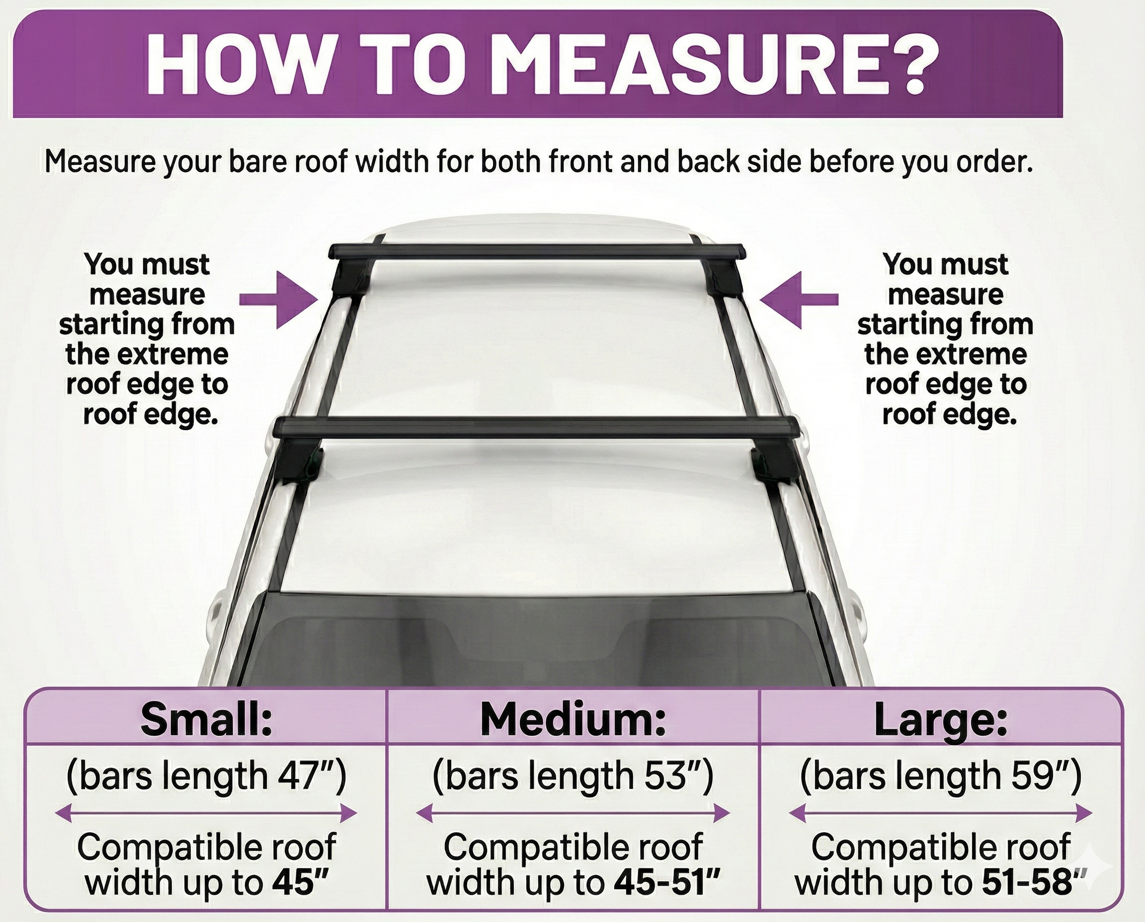 ERKUL Universal Roof Rack Cross Bars for Naked Roofs Adjustable for Cars & Trucks