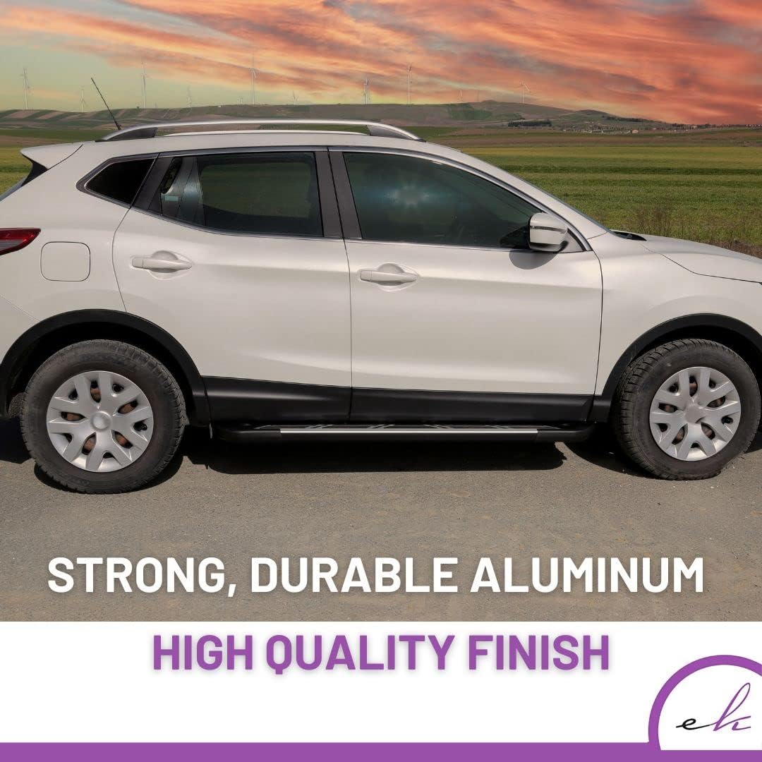 ERKUL Set of Roof Side Rails Rack & Cross Bars for Toyota RAV4 2013-2018 Silver