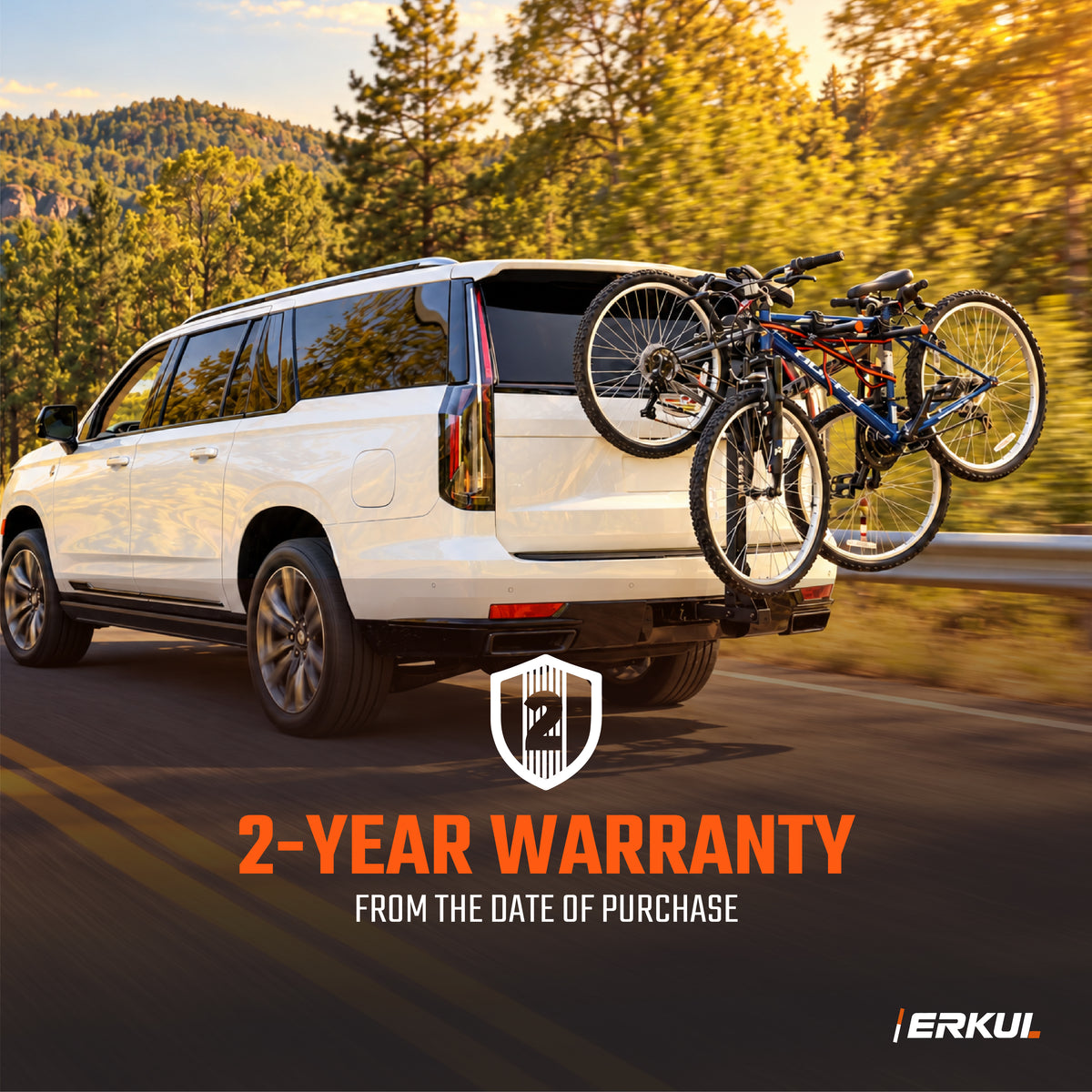 ERKUL RideMax 4-Bike Hitch Rack for 2" Receiver, Tool-Free Folding