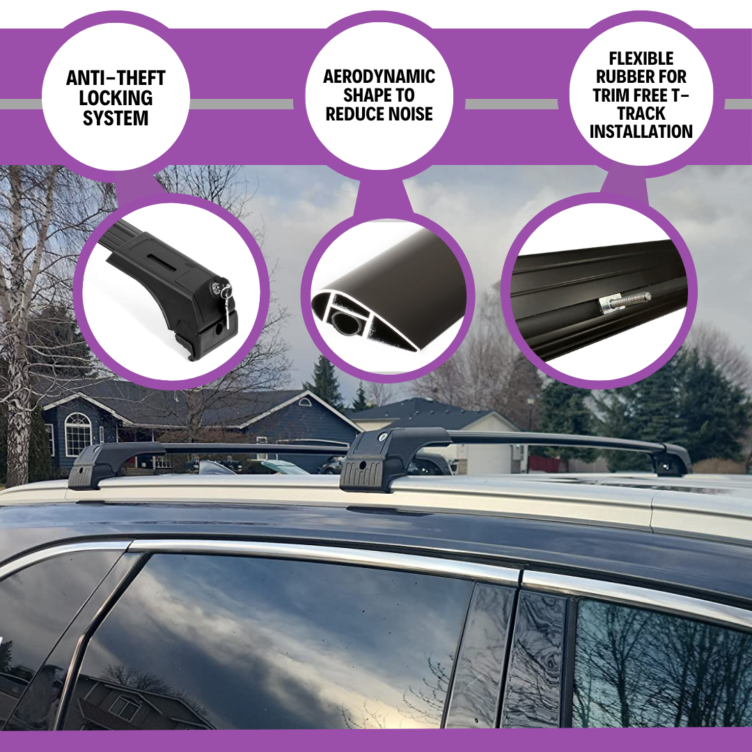 Fits Audi Q3 2012-2018 with Factory Rails 2PCS Roof Rack Cross Bars 165 LBS