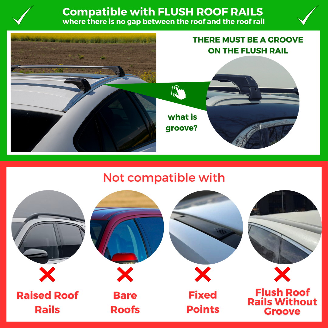 ERKUL Roof Rack Cross Bars for Mini Cooper Countryman 2025-2026 - Flush Rails - Silver