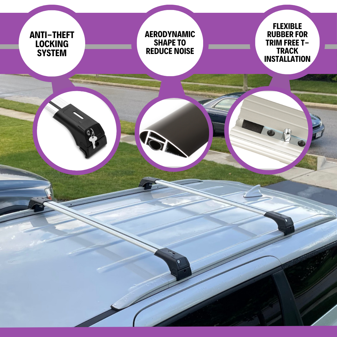 Fits Volvo XC90 2016-2026 with Factory Rails 2PCS Roof Rack Cross Bars 165 LBS