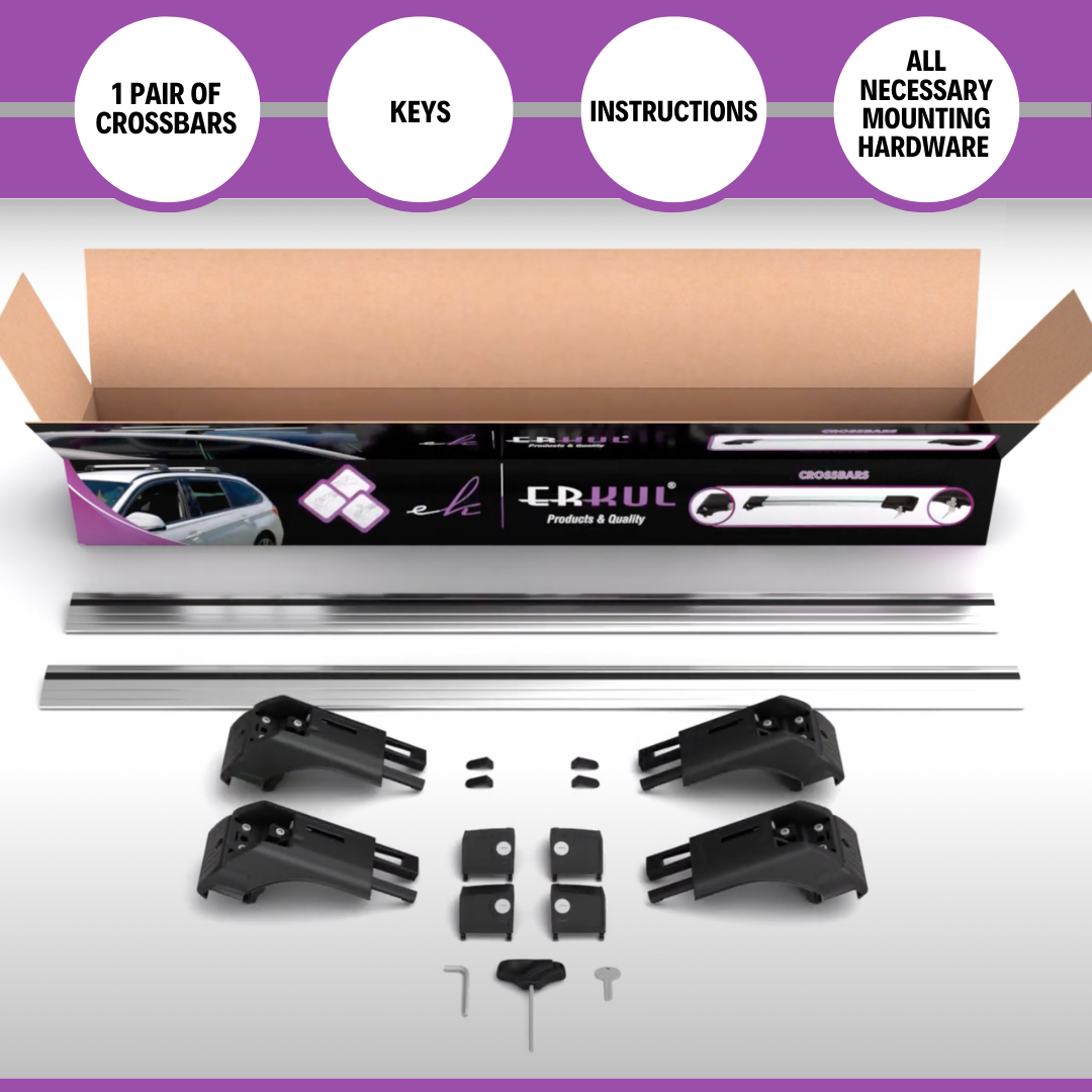 Roof Rack Crossbars for BMW 3 Series Touring 2012-2019 - Silver