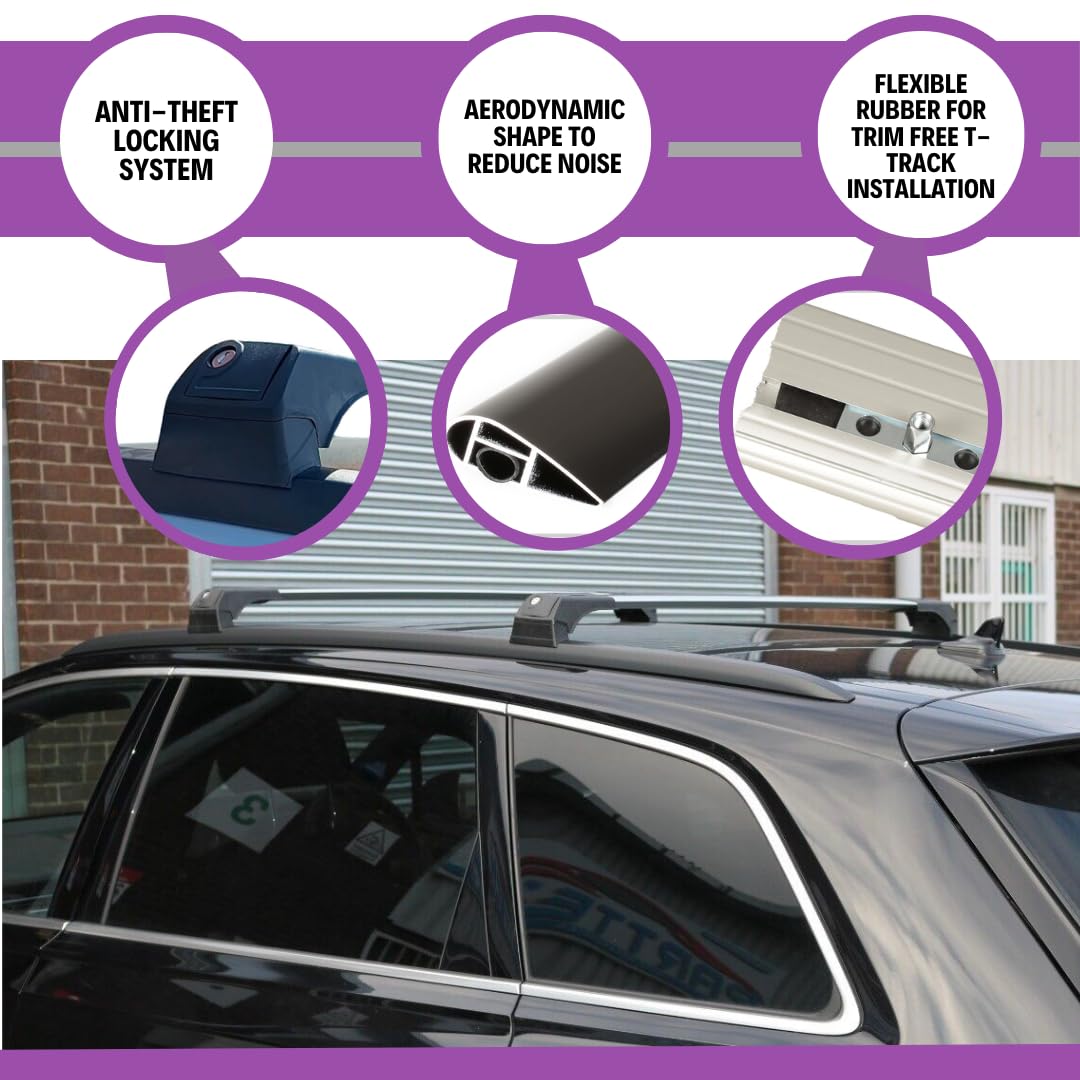 220lbs Roof Rack Crossbars for Audi Q7 2017-2026 Fit Fixed Points Roofs - Silver