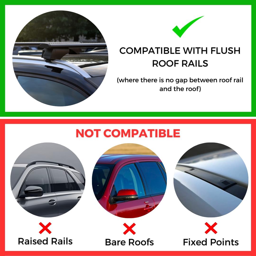 Erkul Roof Rack Crossbar Fits Alfa Romeo Stelvio 2017-24 Aluminum Lockable Black