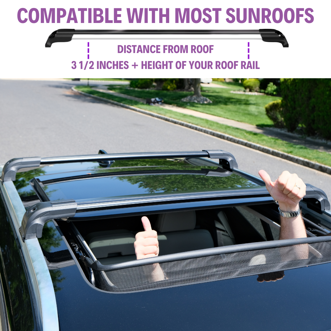 ERKUL Roof Rack Cross Bars Fits Ford Edge 2015-2024 Metal Mounts Black