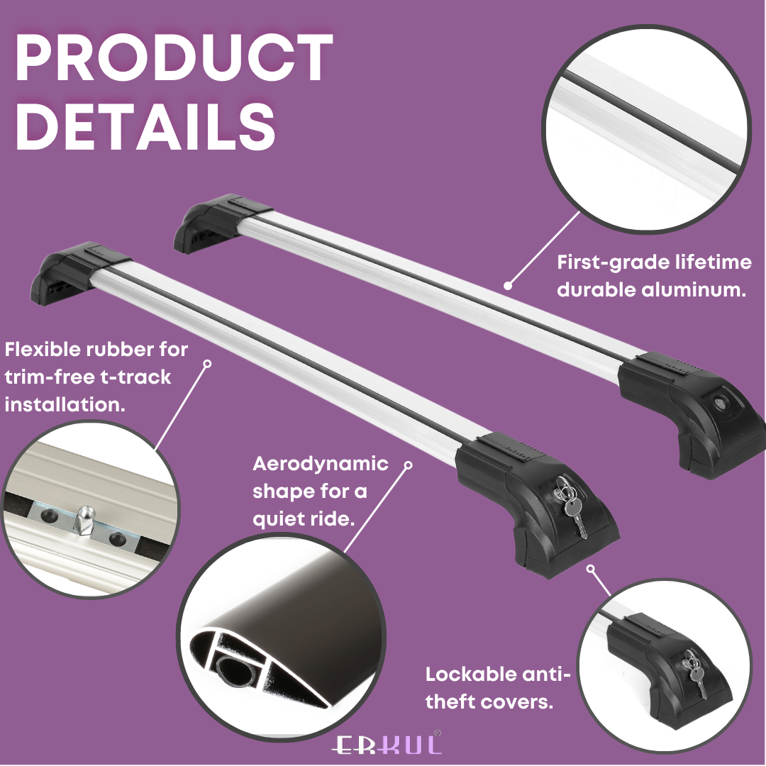 220 lbs Roof Rack Crossbars for Audi Q8 / Q8 e-tron 2019-2026 - Silver
