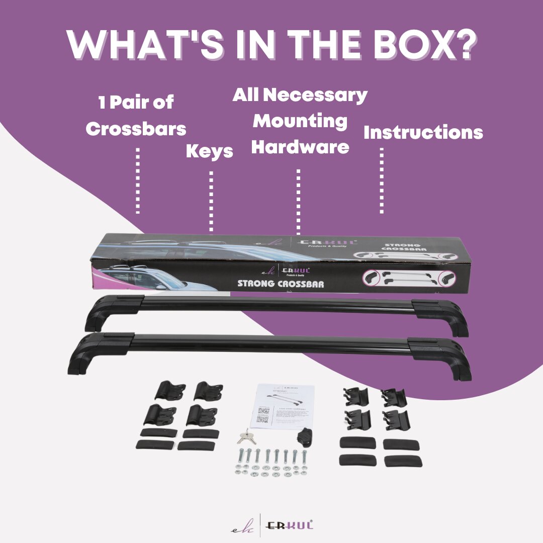Heavy Duty Roof Rack Crossbars Fit Cadillac XT6 2017-2025 for Flush Rails Black