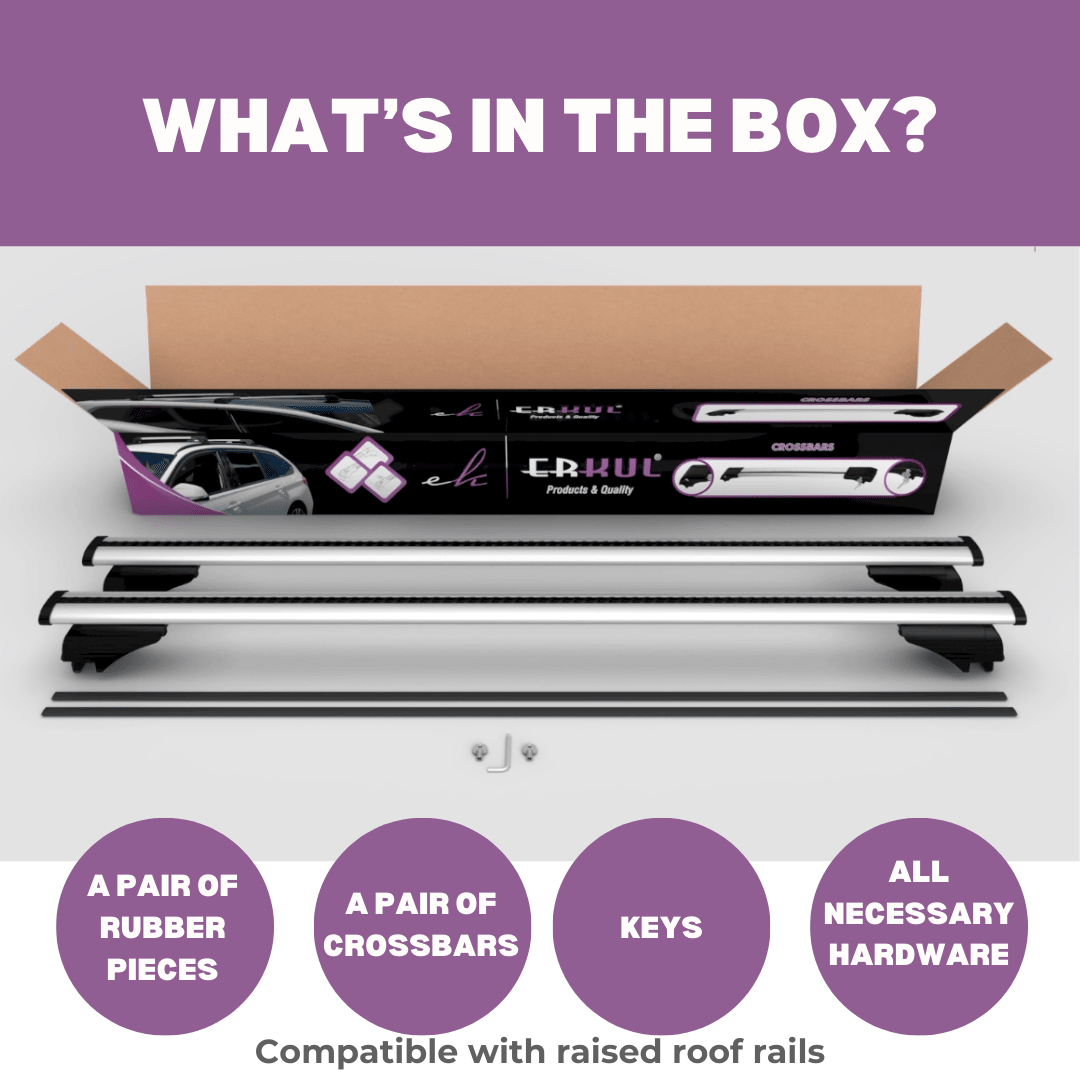 ERKUL Roof Rack Cross Bars for Chevrolet Equinox 2025-2026 for Raised Rails - Black