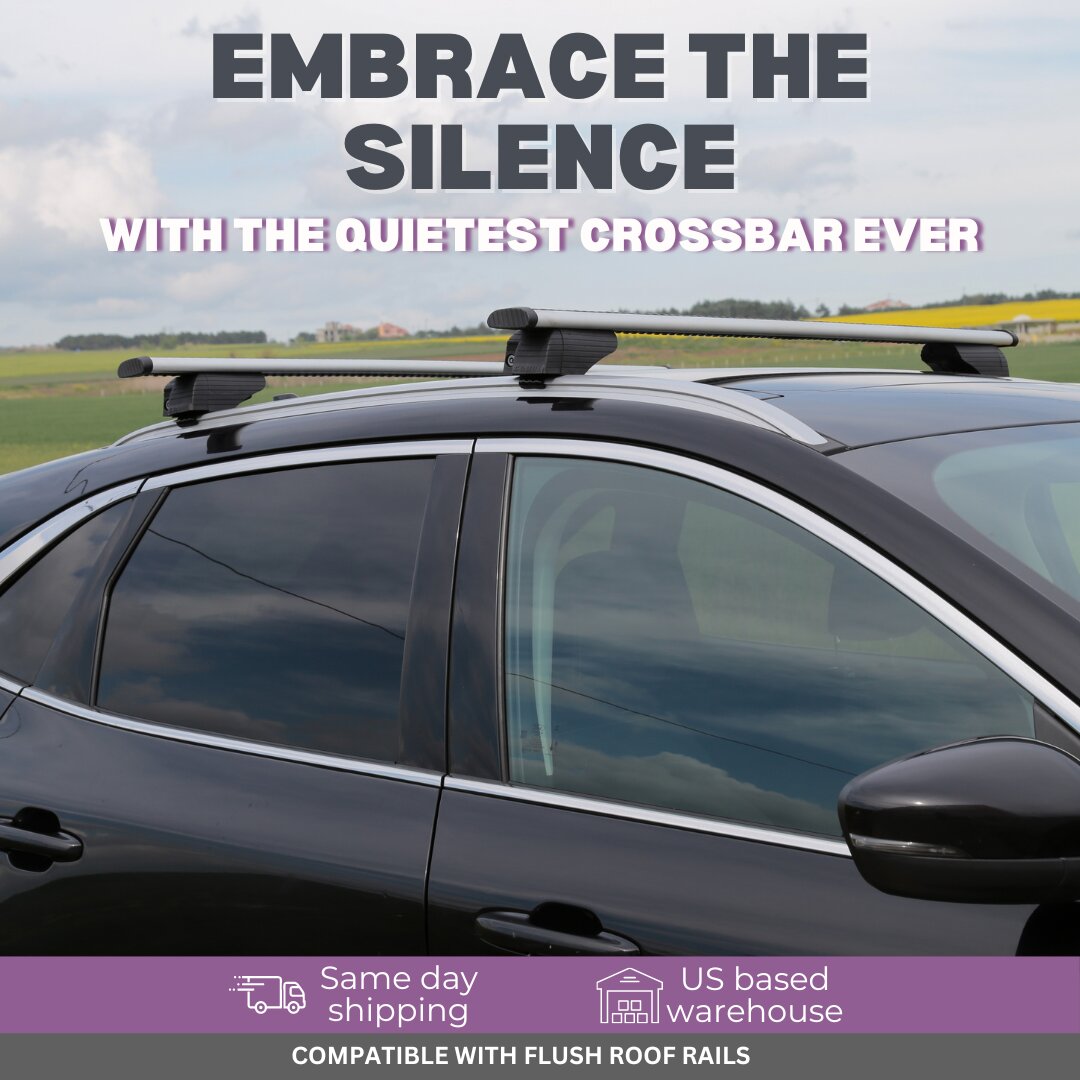 ERKUL Roof Rack Cross Bars for Kia Niro 2016-2022 with Flush Rails - Silver