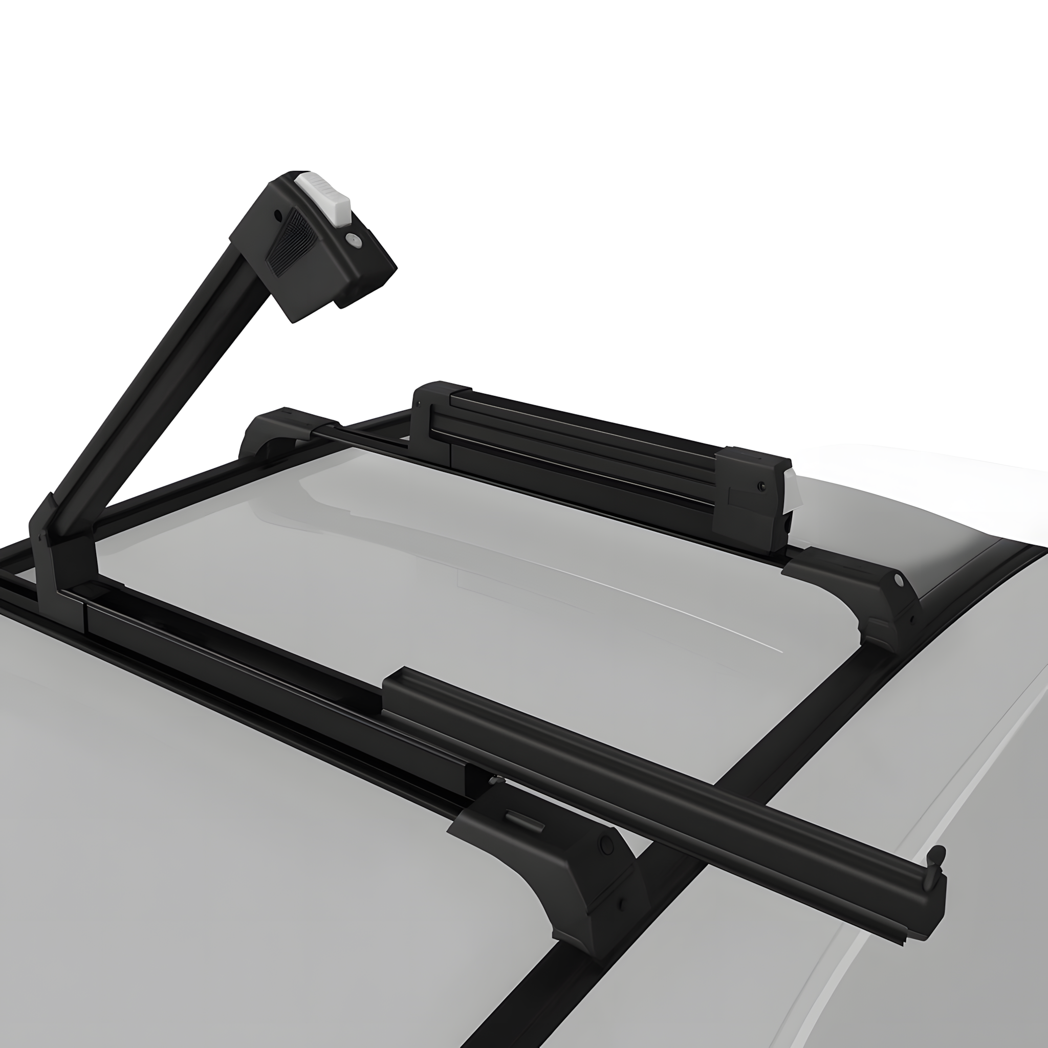 Universal Ski Rack for Car Roof Rack Crossbars 4 Pair Skis or 2