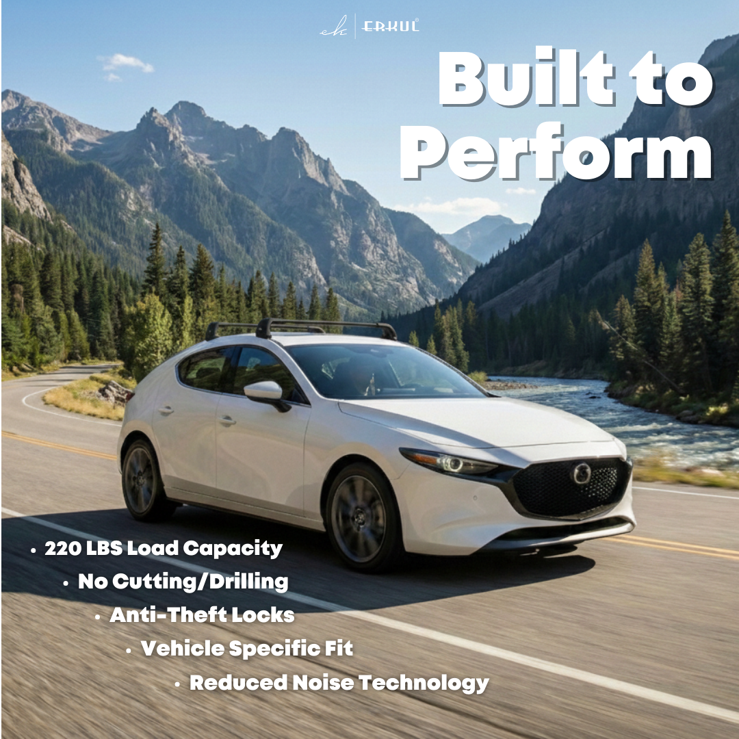 220 lbs Roof Rack Cross Bars for Porsche Cayenne 2003-2010 - Black (2 Pcs)